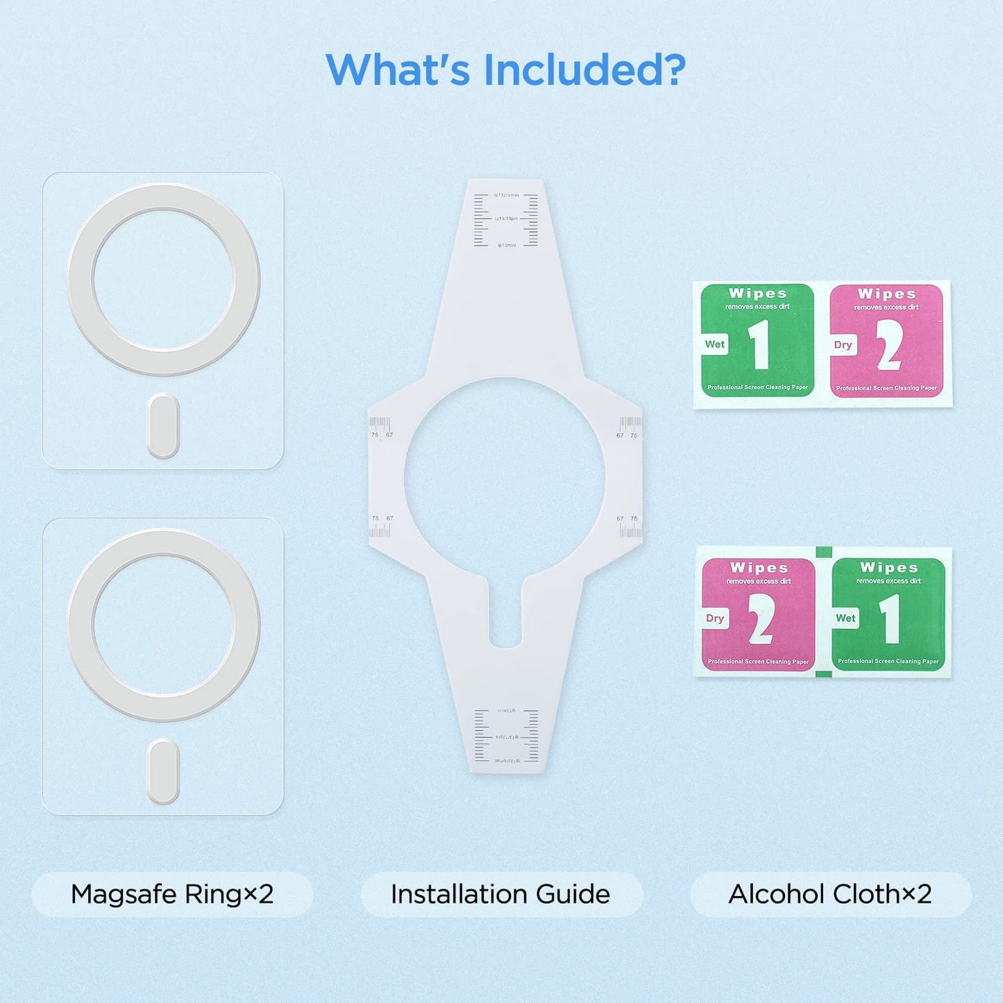 OUTXE Magnetic Adapter Ring 2 Pack, Universal Magnet Sticker Compatible with Magsafe Accessories & Wireless Charging for Iphone 14/13/12/11 Mini Pro Max, Galaxy S22/S21 Fe Ultra and Phone Case -White OUTXE