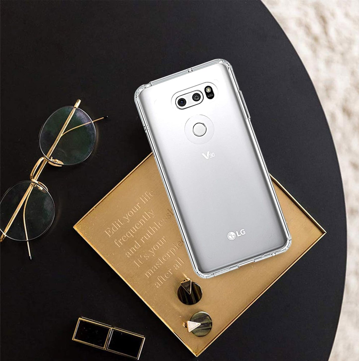 Shinymax LG V30 Clear Case,Lg V30 plus Phone Case,Transparent Hybrid Sturdy Protective Cover Shockproof Slim Case Compatible with LG V30/LG V30S/Lg V30 Plus/Lg V35/LG V35 Thinq W/6.0" Display (2017) ShinyMax