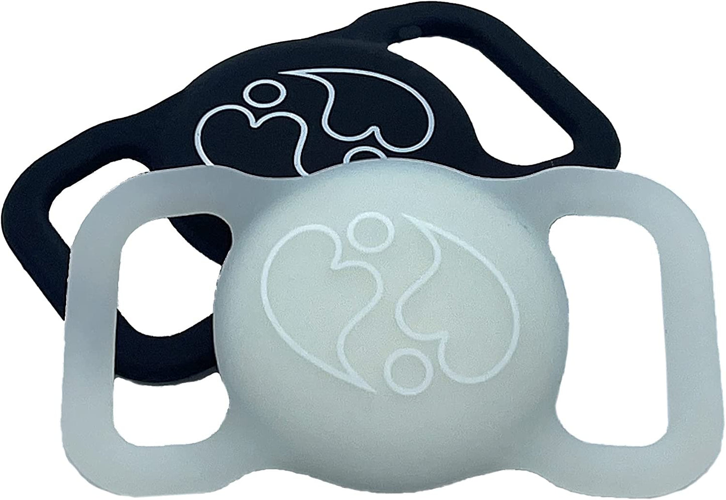 Abiwares Apple Airtag Case for Pets 2Pk Glow in the Dark Apple Airtag Case - Airtag Case for Collars, Backpacks, Luggage Anything with a Strap - GPS Tracker Case - Dogs Cats Pets Tracker Holder AbiWares