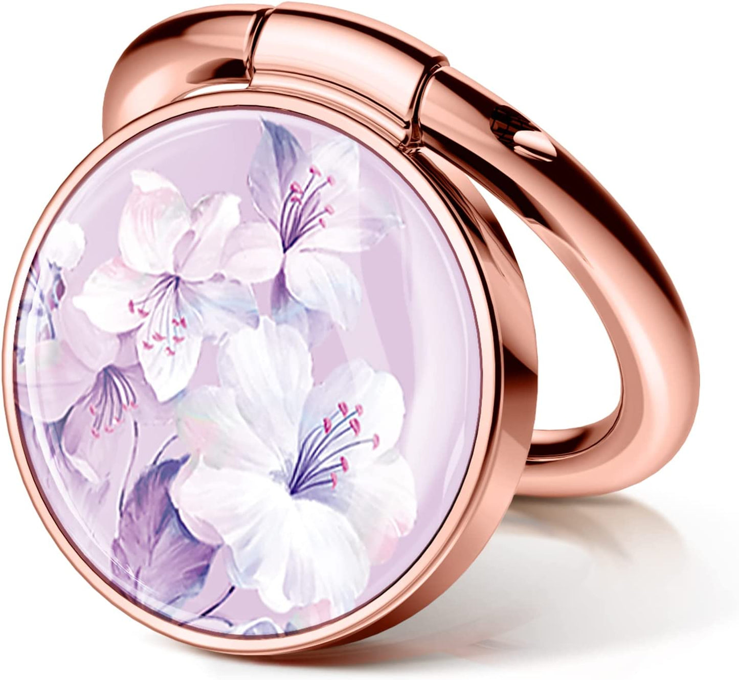 GVIEWIN Marble Cell Phone Ring Holder, Metal Kickstand Grip for Magnetic Car Mount Compatible with Iphone 14 Pro Max/14 Plus/13/12 Series & Galaxy S22/S23 Ultra and Other Smartphones(Drift Sand/Brown) GVIEWIN Foliolosa/Purple