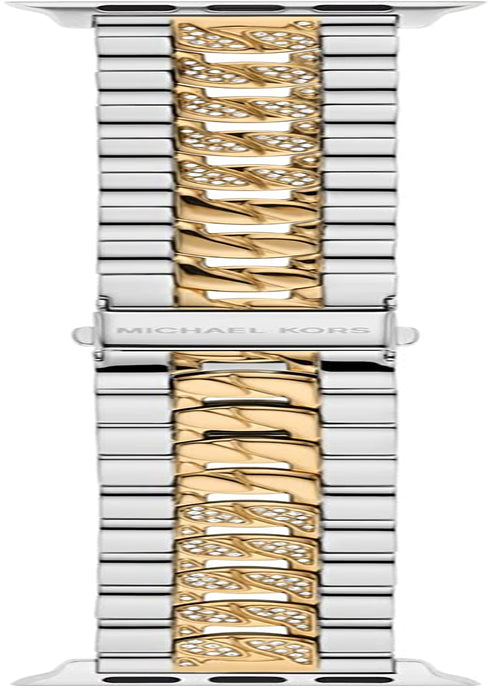 Michael Kors Interchangeable Watch Band Compatible with Your 38Mm/40Mm/41Mm Apple Watch- Stainless Steel Bracelet Bands for Apple Watch Series 8/7/6/5/4/3/2/1/SE Michael Kors Silver/Gold Chain