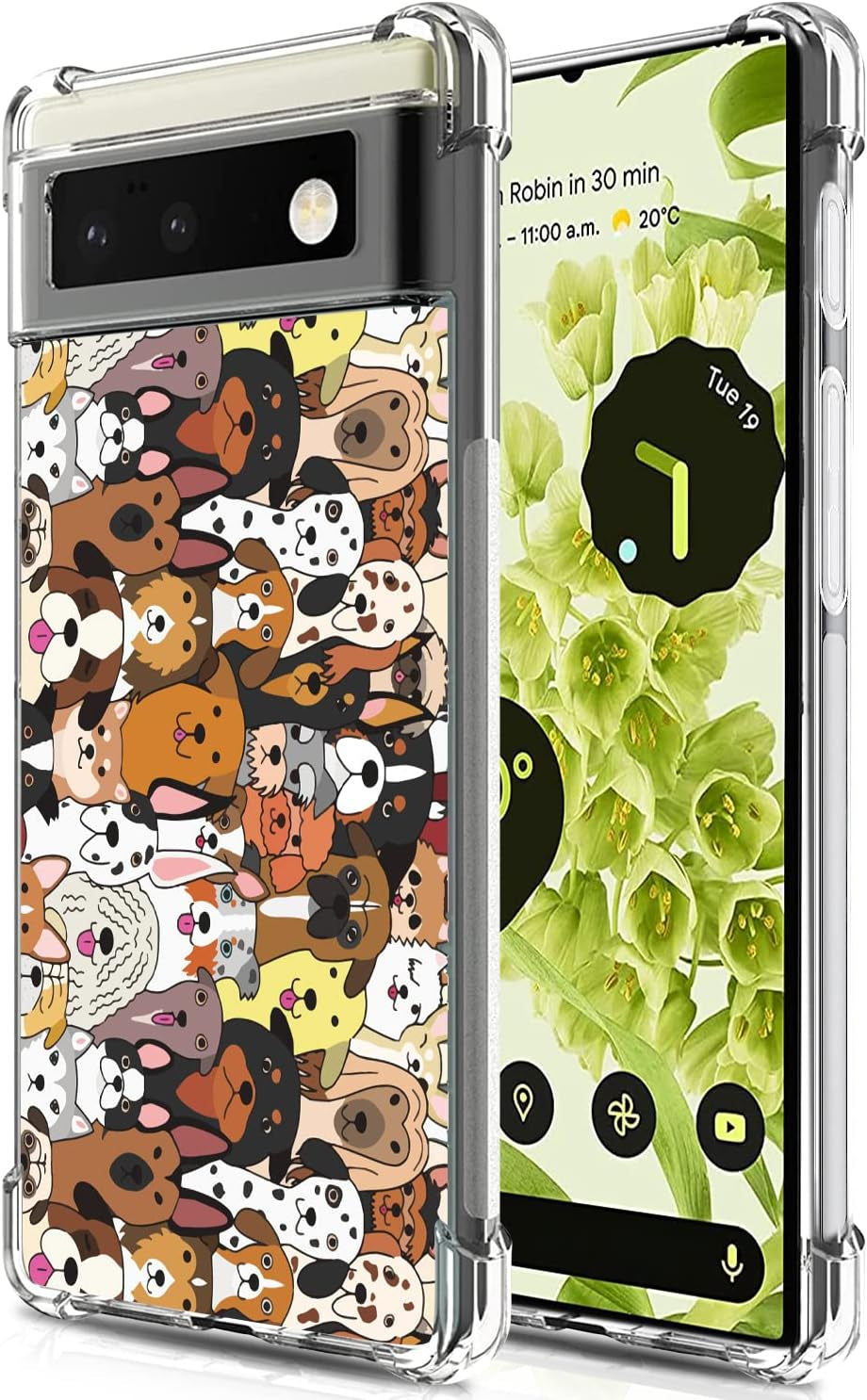 BEIMEITU for Google Pixel 6 Clear Case Kids Cute Cat Colored, Women Girls Kids Cartoon Cat Pattern Lovely Case Cover, Shockproof Protect Girly Phone Case for Google Pixel 6 6.4" BEIMEITU Dogs For Pixel 6