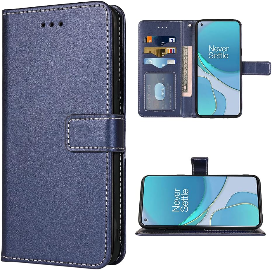 FDCWTSH Compatible with Oneplus 8T Oneplus8T plus 5G Wallet Case Wrist Strap Lanyard Flip Cover Card Holder Cell Phone Cases for One Plus8T on 1 plus 8Tplus 1Plus 8T+ One+ 1+ 1+8T Pro G5 Rose Gold FDCWTSH Blue