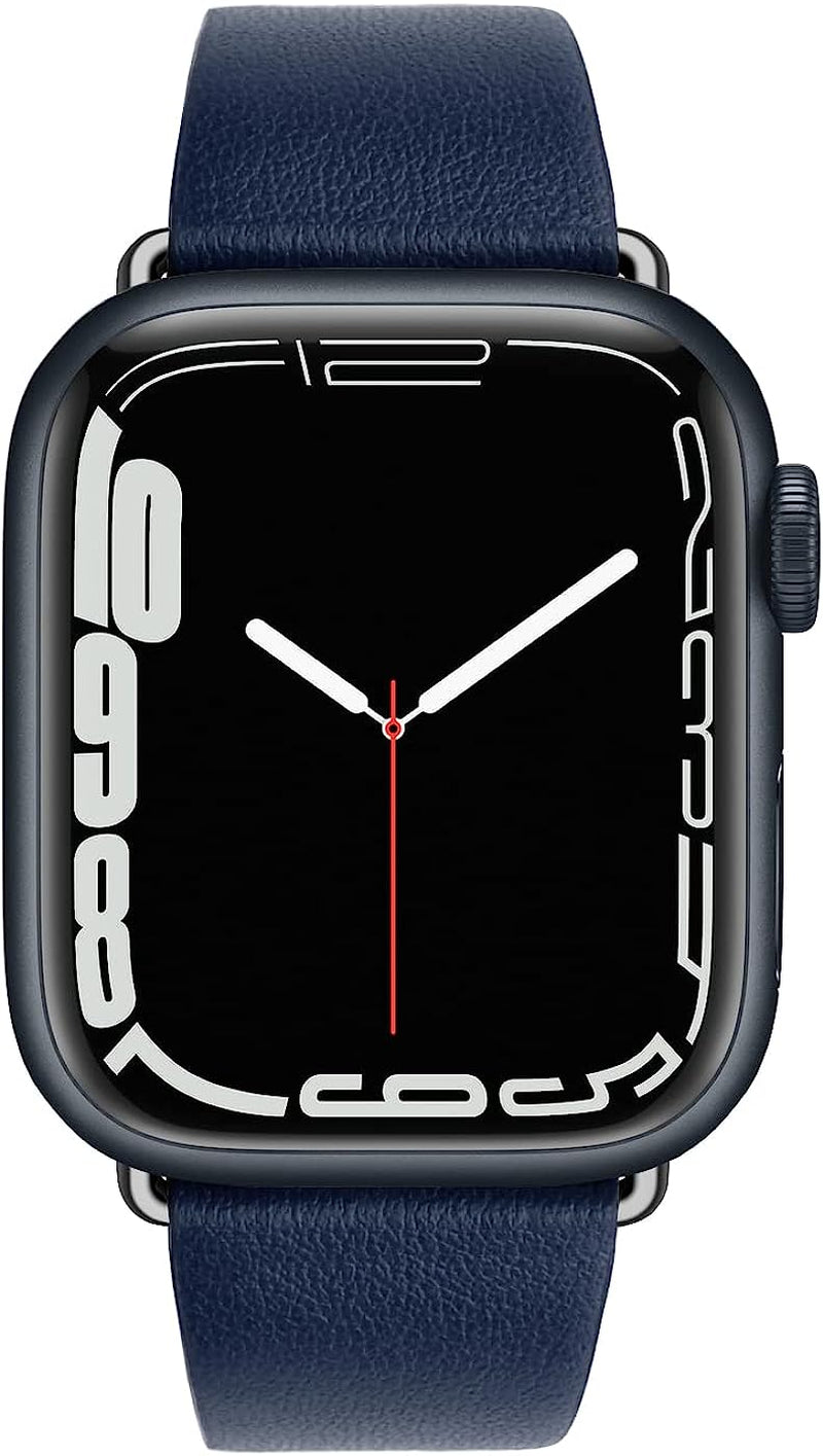 Eyamumo Thin Leather Band Compatible with Apple Watch Bands 41Mm 40Mm 38Mm Women, Genuine Leather Bands Wristbands Replacement Straps for Apple Iwatch SE2 SE Series 8 7 6 5 4 3 2 1 Eyamumo Night Blue 41MM / 40MM / 38MM