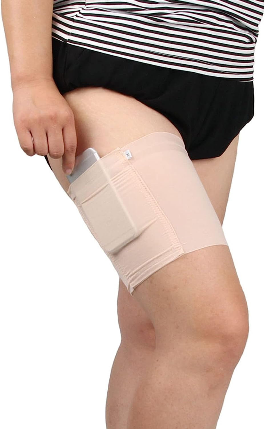 WYNOTT Thigh Sock Strap, Anti-Slip Phone and Credit Card Holder, Anti-Chafing Thigh Bands Ladies Card Bag for Female Girls WYNOTT