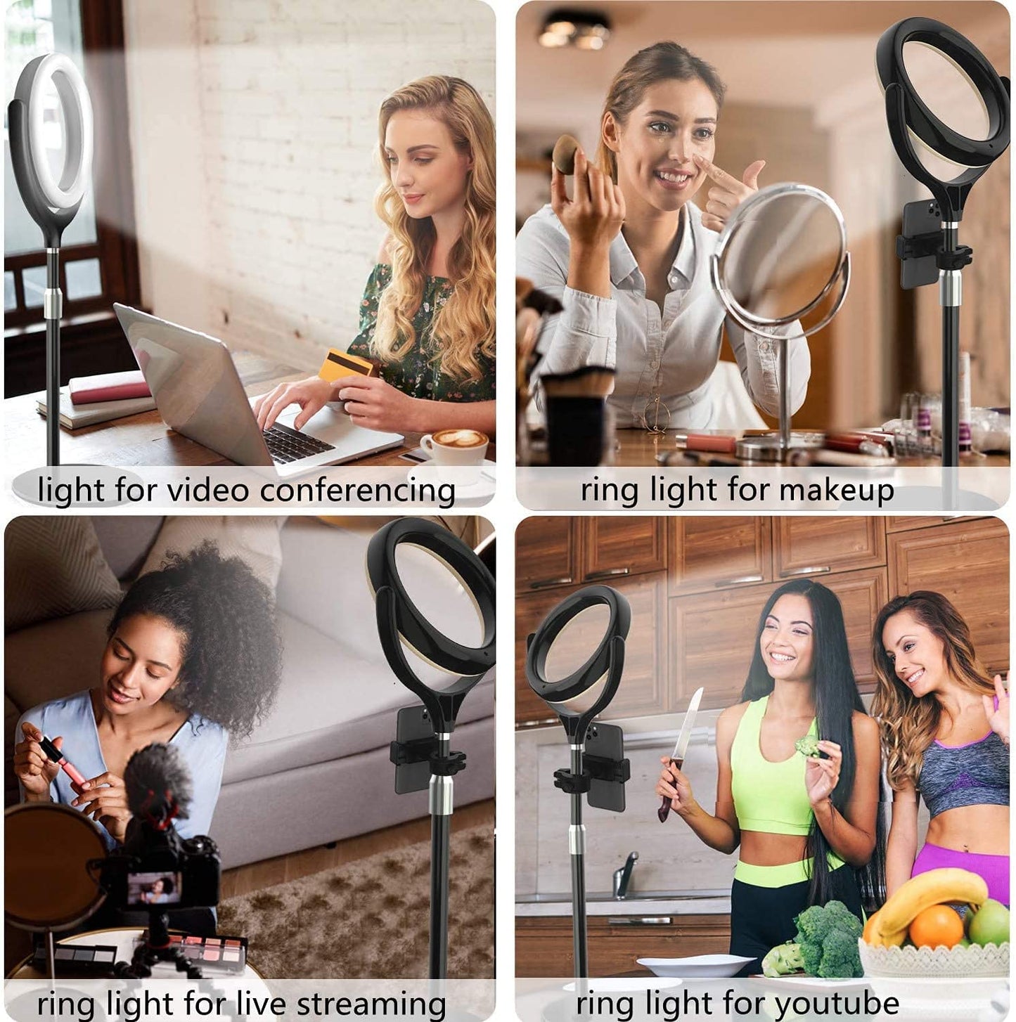 Computer Ring Light for Video Conference Lighting, Desktop Ring Lights with Stand for Laptop Zoom Light, Online Virtual Meeting, Video Call, Selfie Light for Phone Video Recording, Makeup, Live Stream Yarrashop