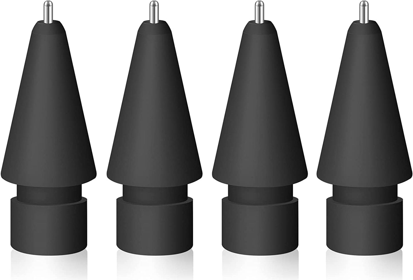 Upgraded {Pen Like} Pencil Tips Compatible with Apple 2Nd Gen Ipad Pro Pencil - MEKO 4 Pack 0.72Mm No Wear Out Fine Ponit Precise Control Apple Pen Nibs, White MEKO Black