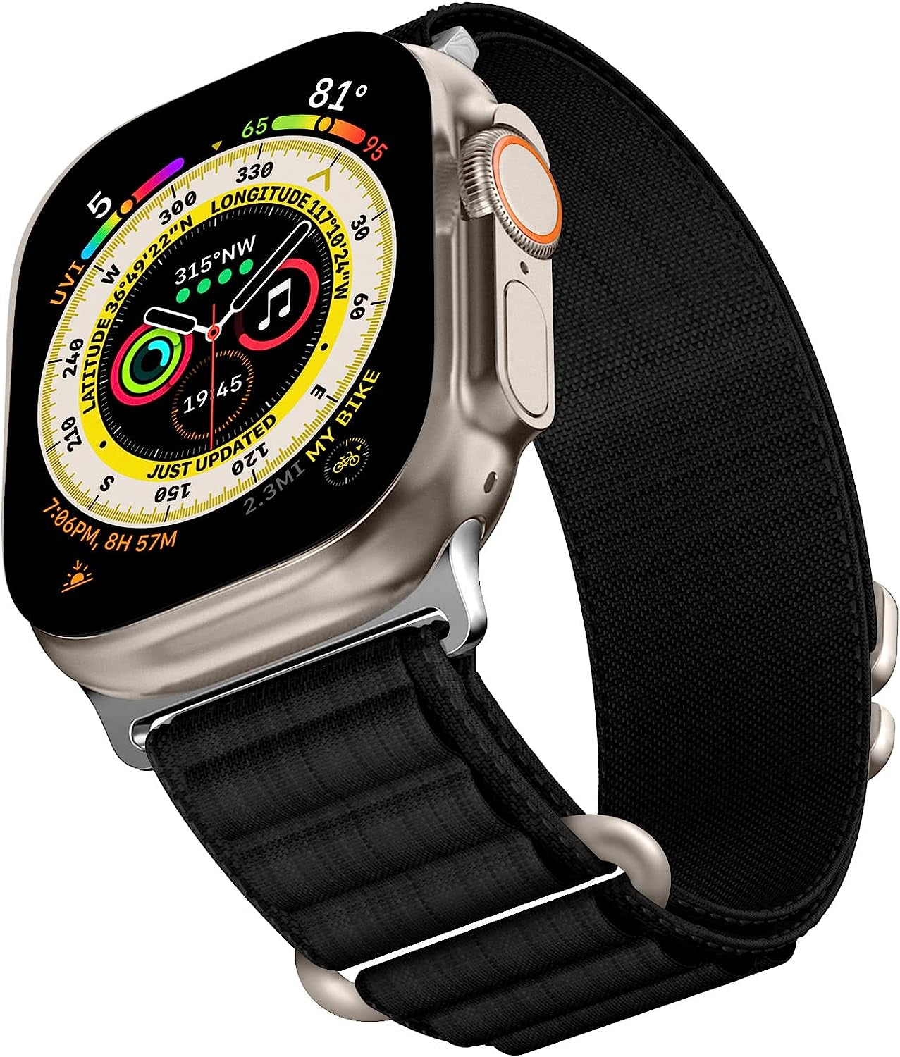 Alpine Loop for Apple Watch Band 49Mm 45Mm 41Mm 44Mm 40Mm 42Mm 38Mm, Iwatch Bands Nylon Sport Strap Women Men G-Hook Bracelet Wristband for Apple Watch Ultra Band Series 8 7 6 5 4 3 2 1 Series SE ALMNVO Black 38/40/41mm