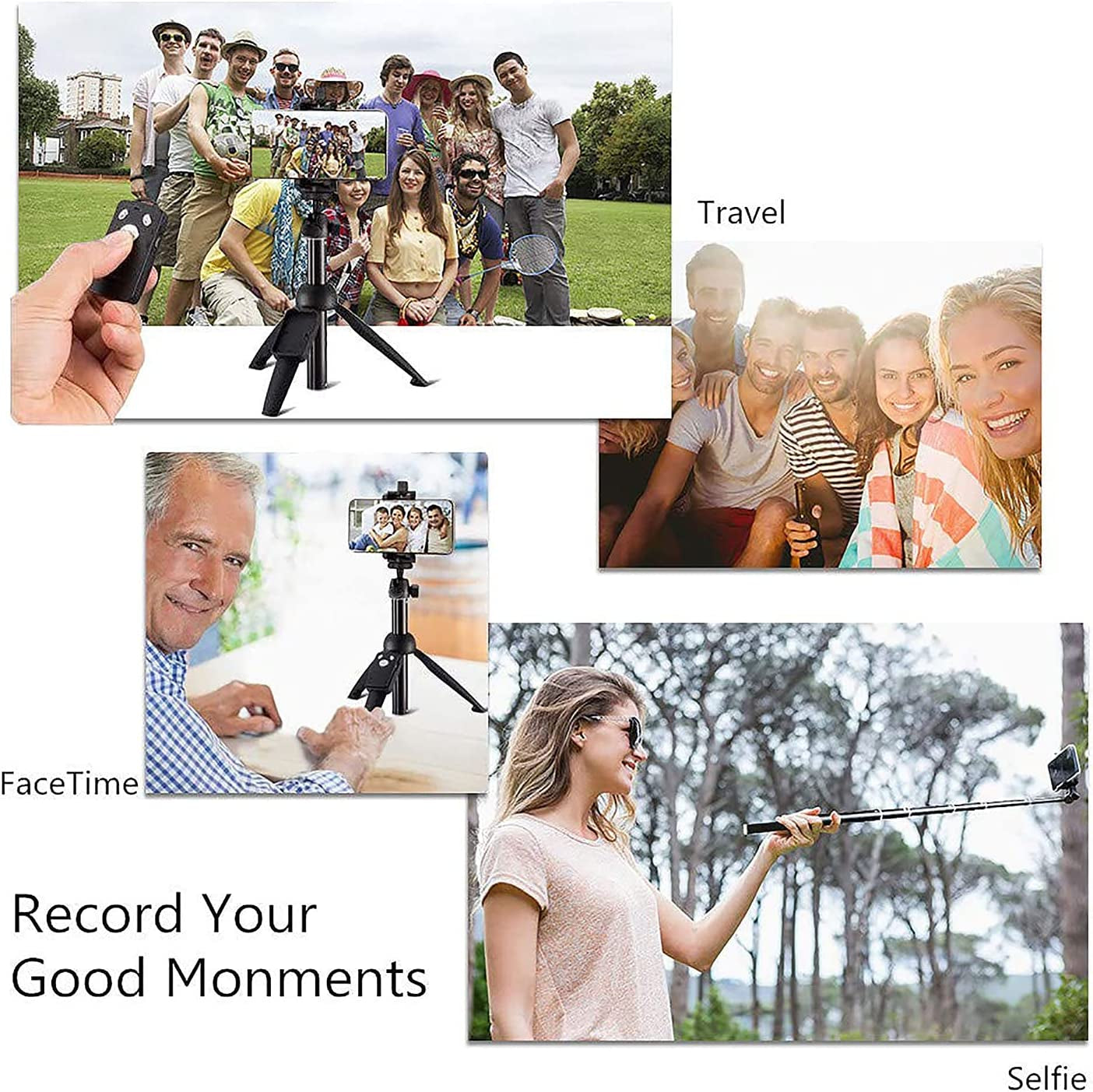 Portable 40 Inch Aluminum Alloy Selfie Stick Phone Tripod with Wireless Remote Shutter Compatible with 14 13 12 11 Pro Max Xr X 8 7 6 Plus, Android Smartphone bluehorn
