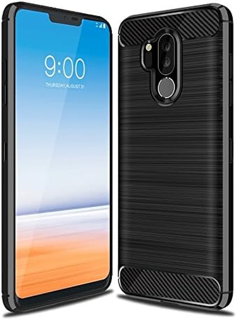 Cruzerlite Case Compatible with Cellphone Compatible with Cellphone LG G7 Case, LG G7 Thinq Case, Carbon Fiber Shock Absorption Slim Flexible Case Compatible with Cellphone LG G7/ LG G7 Thinq (Gray) Cruzerlite Black