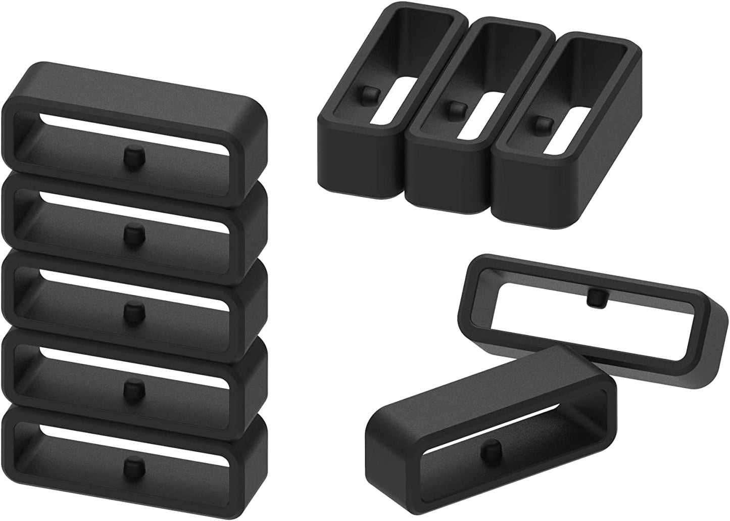 6-Pack Fastener Rings Compatible with Garmin Forerunner 35/235/735XT, for Forerunner 945/935 Band Keeper, Silicone Replacement Watch Band Loop/Holder/Retainer RuenTech