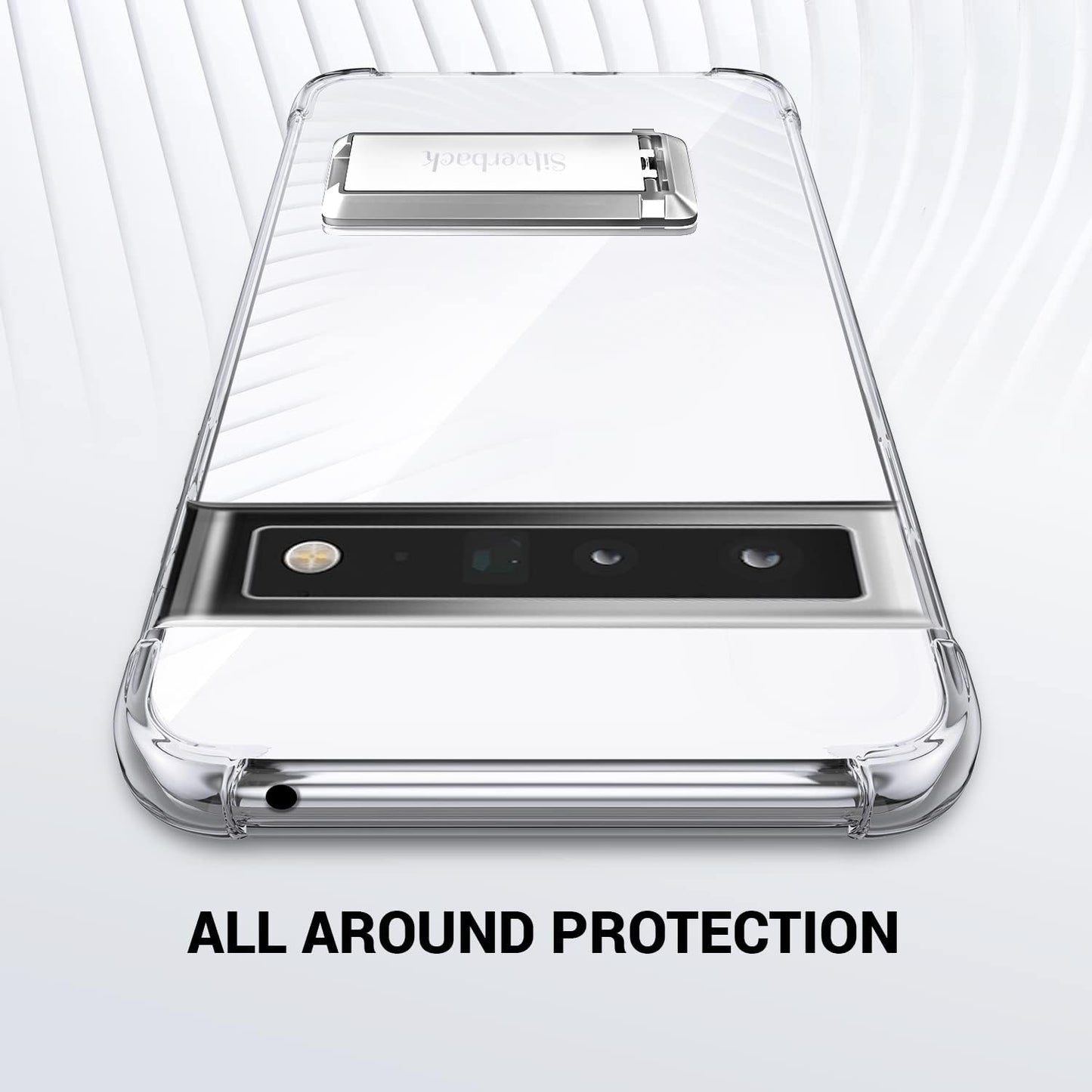 Silverback Compatible with Pixel 6 Pro Case Clear,Two-Way Kickstand Case, Anti-Scratch Protective Shockproof Slim Cover for Google Pixel 6 Pro 5G - Clear Silverback inc
