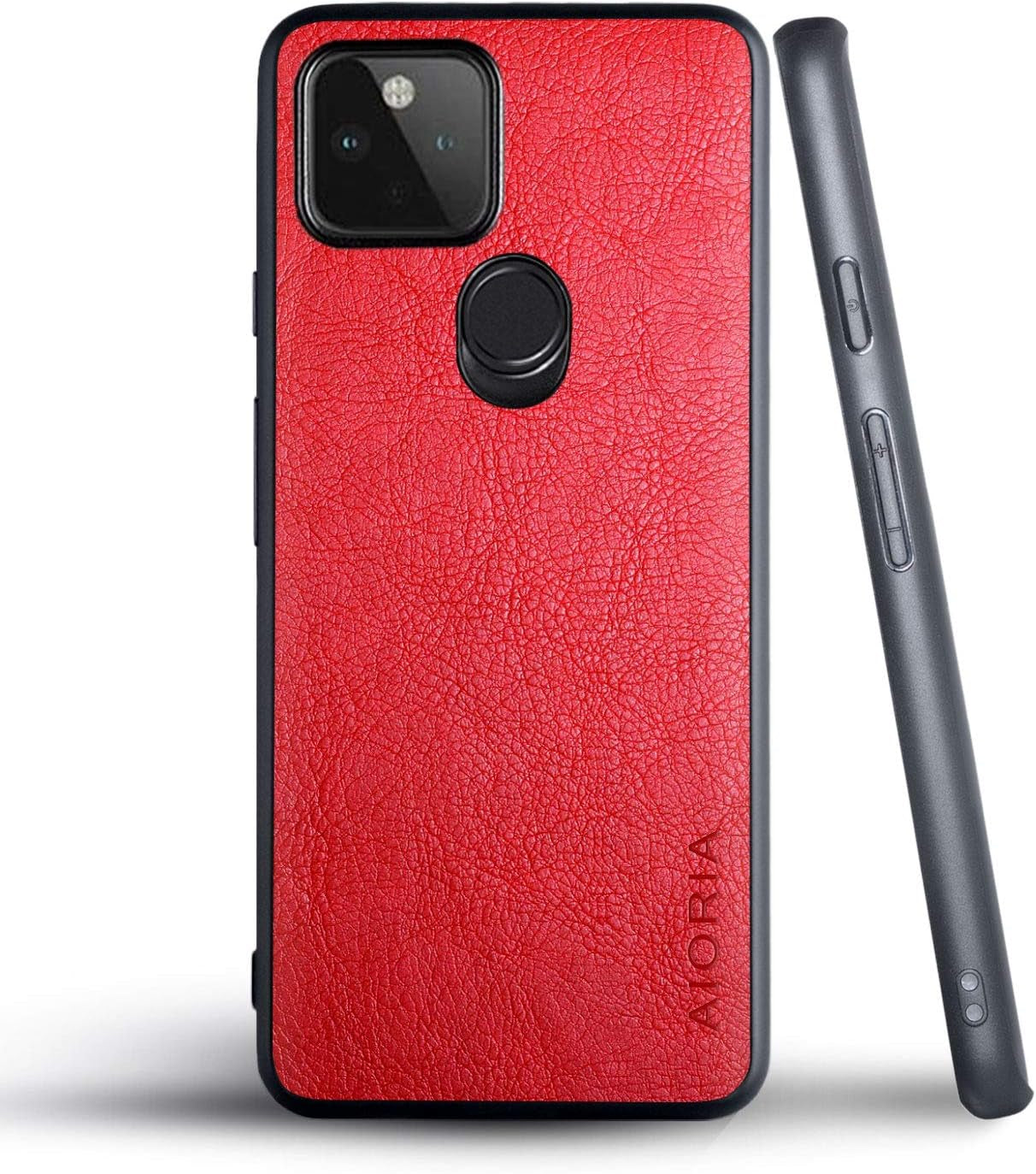 AIORIA for Google Pixel 4A 5G Case (Not Fit 4A 4G), 6.2 Inch Premium PU Leather Cover Retro Business Design Full Protective Case for Google Pixel 4A 5G (Coffee) AIORIA Red