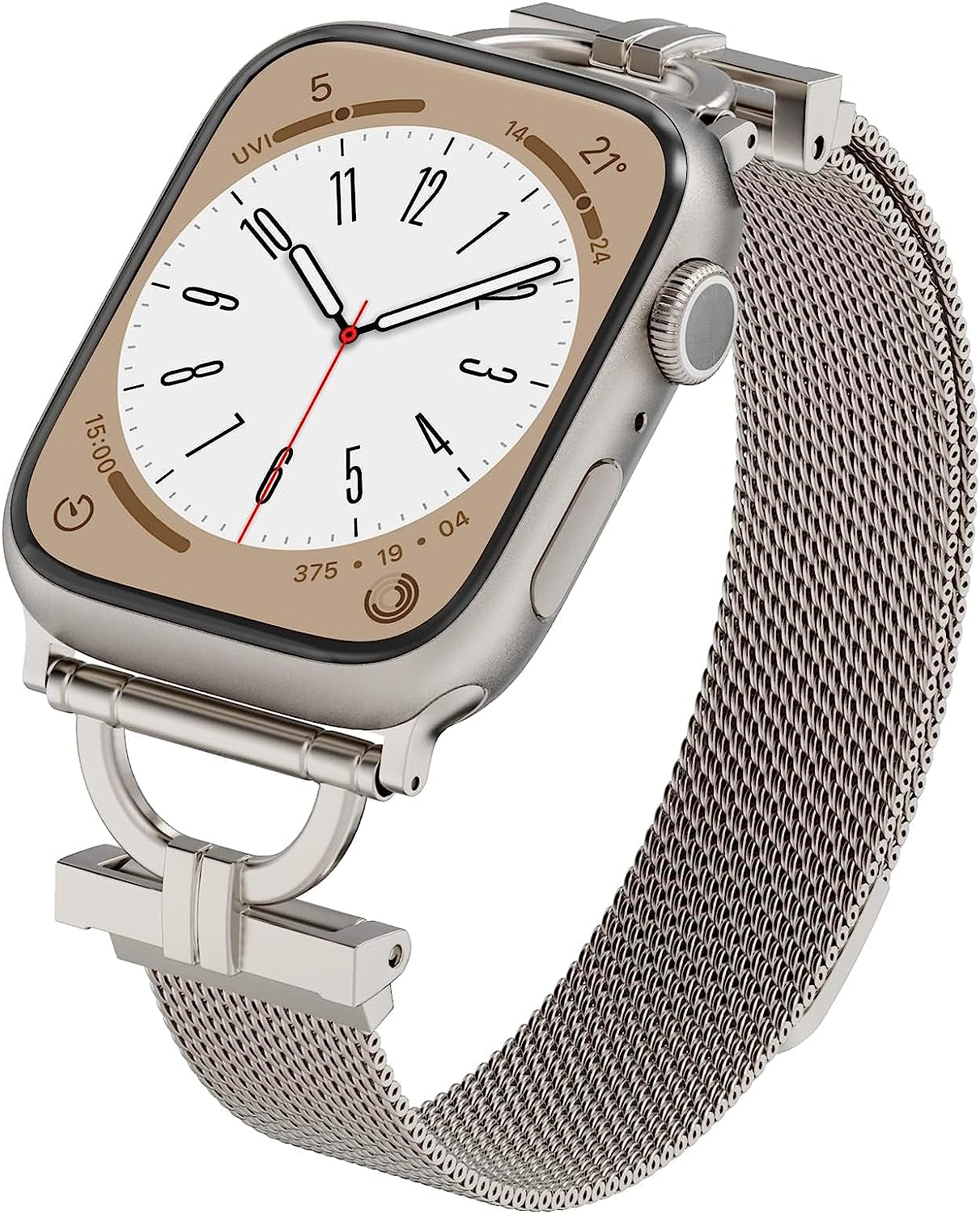 MOSINBAND Compatible with Apple Watch Band 42Mm 44Mm 45Mm 49Mm 38Mm 40Mm 41Mm,Slim Stainless Steel Mesh Loop Magnetic Clasp Strap for Iwatch SE & Series 8 7 6 5 4 3 2 1 Women Men MOSINBAND A-Starlight 42/44/45mm