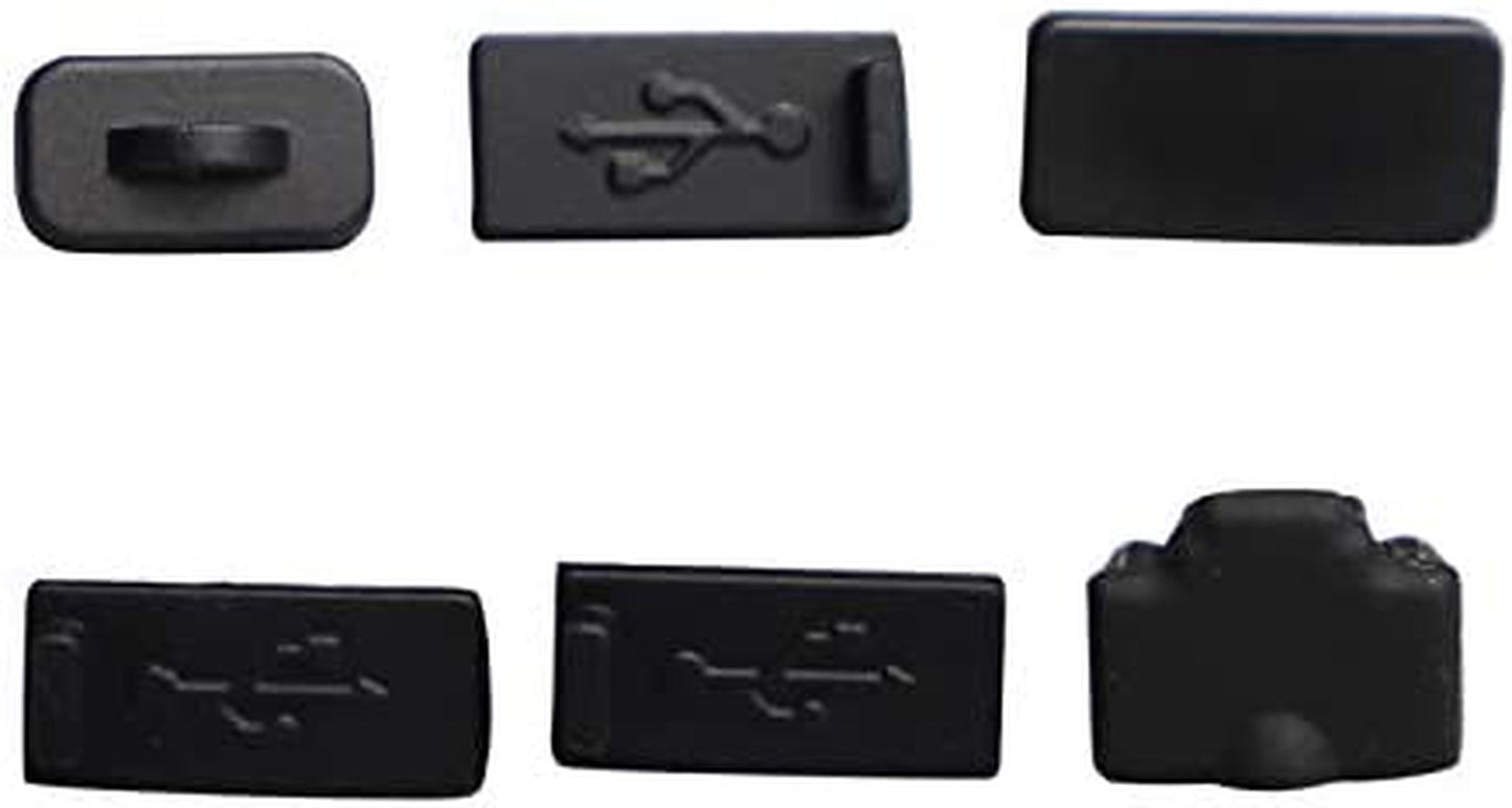 PS5 Silicone Dust Plugs Set,Usb HDMI Interface Anti-Dust Cover Dustproof Plug for Playstation 5 Console Accessories-6Pcs(Black) TGDPLUE