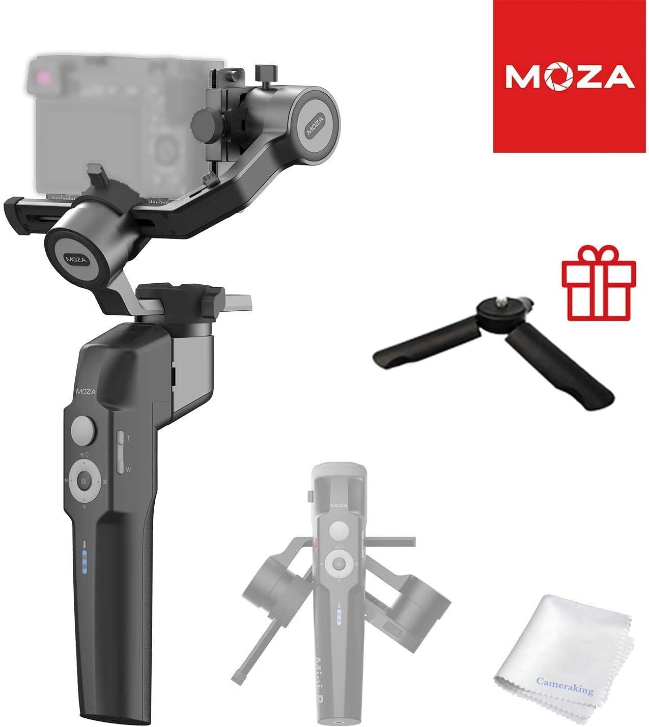 MOZA Mini P MAX Gimbal Stabilizer 3-Axis Mobile Handheld Stabilizer for Smartphone Mirrorless Camera Action Cameras up to 2.2Lb Updated Version 3-Axis Lock Design Cross-Platform Gimbal 20H Runtime Gudsen