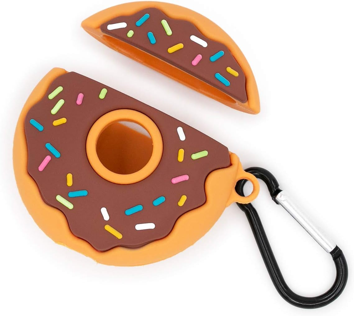 YONOCOSTA Cute Airpods Case, Airpods 2 Case, Doughnut Cool Funny 3D Food Shaped Full Protection Shockproof Soft Silicone Charging Case Cover Skin with Keychain for Airpods 1&2 YONOCOSTA Inc