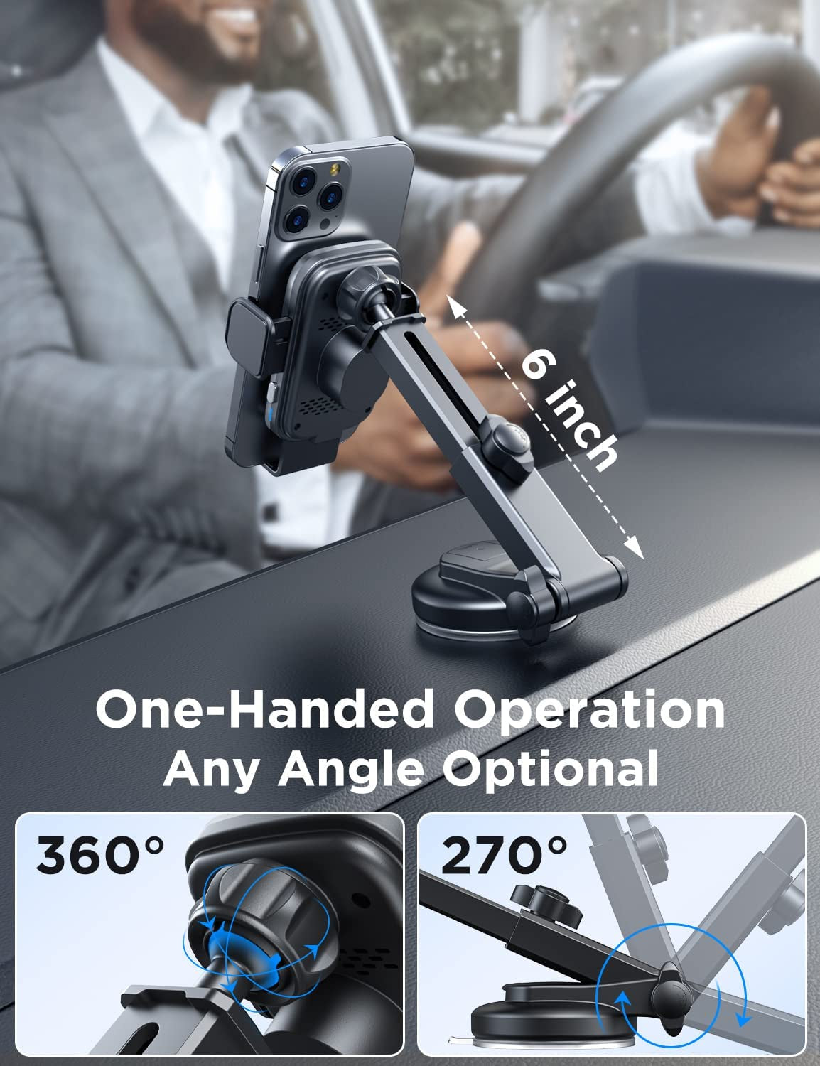 Wireless Car Charger Mount, 15W Full Auto-Clamping Fast Charging Air Vent Dash Windshield Phone Car Holder for Iphone 14 Pro/13 Pro/ 12/11/Xr/8, Samsung S23/S22/S21/Note 20(With QC 3.0 Car Charger) Shenzhen Meskey Technology co.,ltd