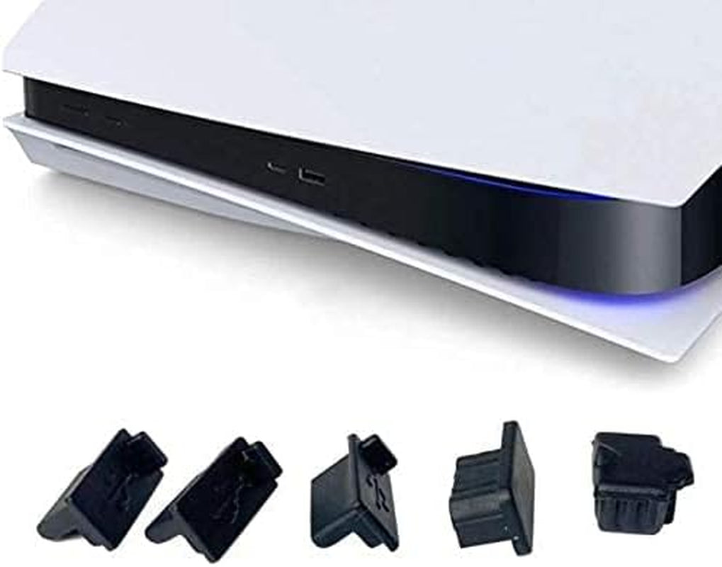 7 in 1 Silicone Dust Plugs Cover LAN HDMI Type-C USB Dock Anti-Dust Cover Dustproof Plug for PS5 Game Console Accessories Dust Plug Cover Ambertown