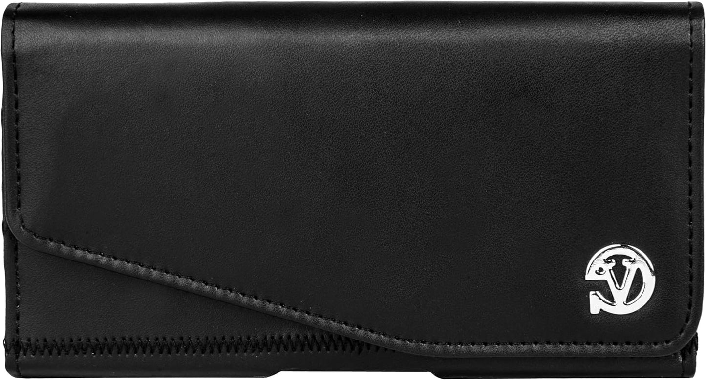 Hip Pouch Carrying Case Phone Holster with Clip for Sony Xperia 5, 1, 10 Plus, XZ3, XA2 Plus, XA2 Ultra, TCL Plex, Revvlry Plus, Revvlry, Revvl 2 plus (Stitch Design) VG Case Cut Away