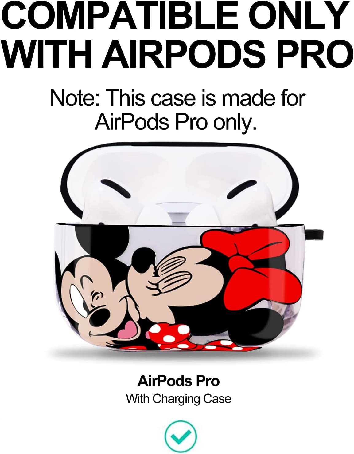 Airpods Pro Charging Case Designed for Apple Airpods Pro,Full Protective Cover with Keychain and Lanyard,Shockproof anti Case (Mickey and Minnie) SUNTONIO LLC
