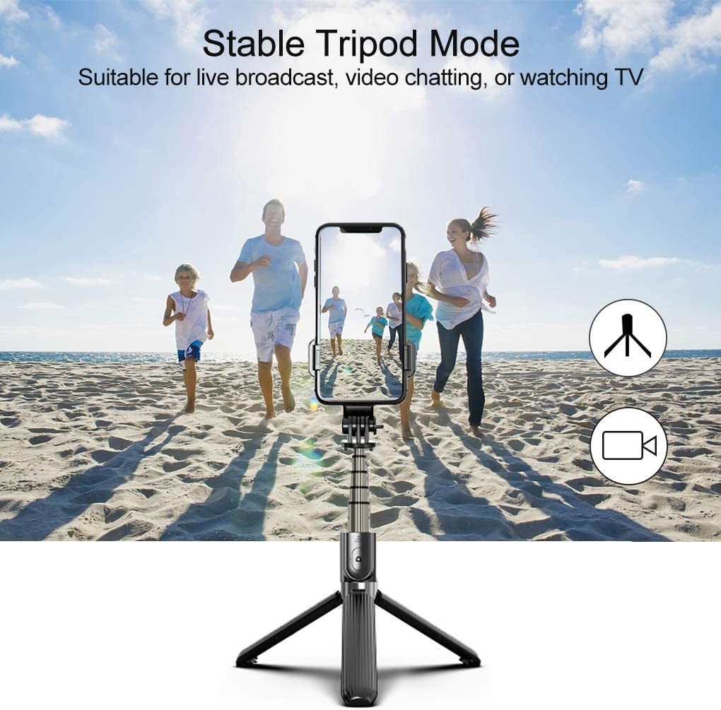Selfie Stick Gimbal Stabilizer, UPXON 360° Rotation Tripod with Wireless Remote, Portable Phone Holder, Auto Balance 1-Axis Gimbal for Smartphones Tiktok Vlog Youtuber Live Video Record UPXON