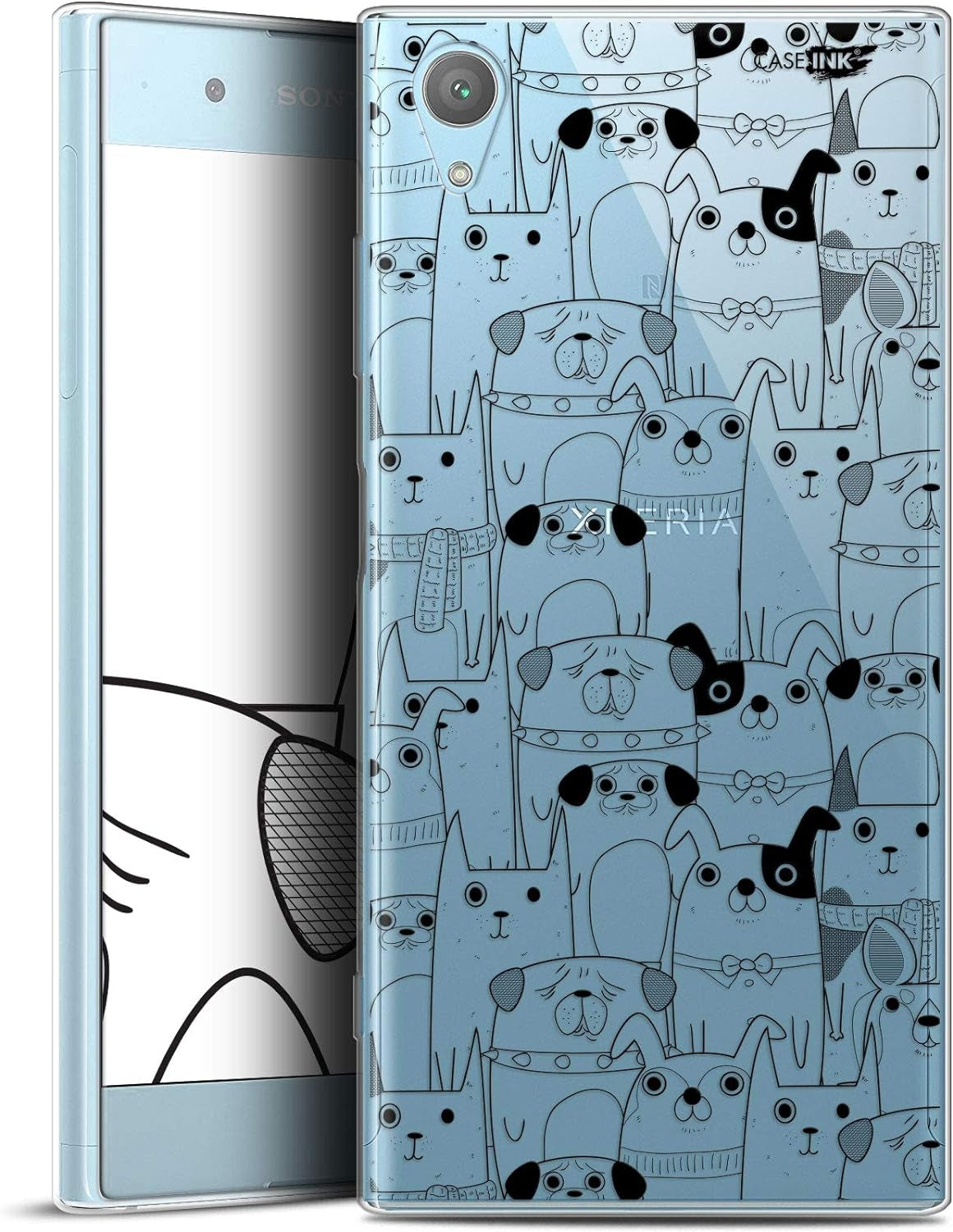 Sony Xperia XA1 plus 5.5" Case, Ultra Slim Black Rabbit Phone Case Cover Clubcase SARL Black Dog Sony Xperia Xa1 Plus