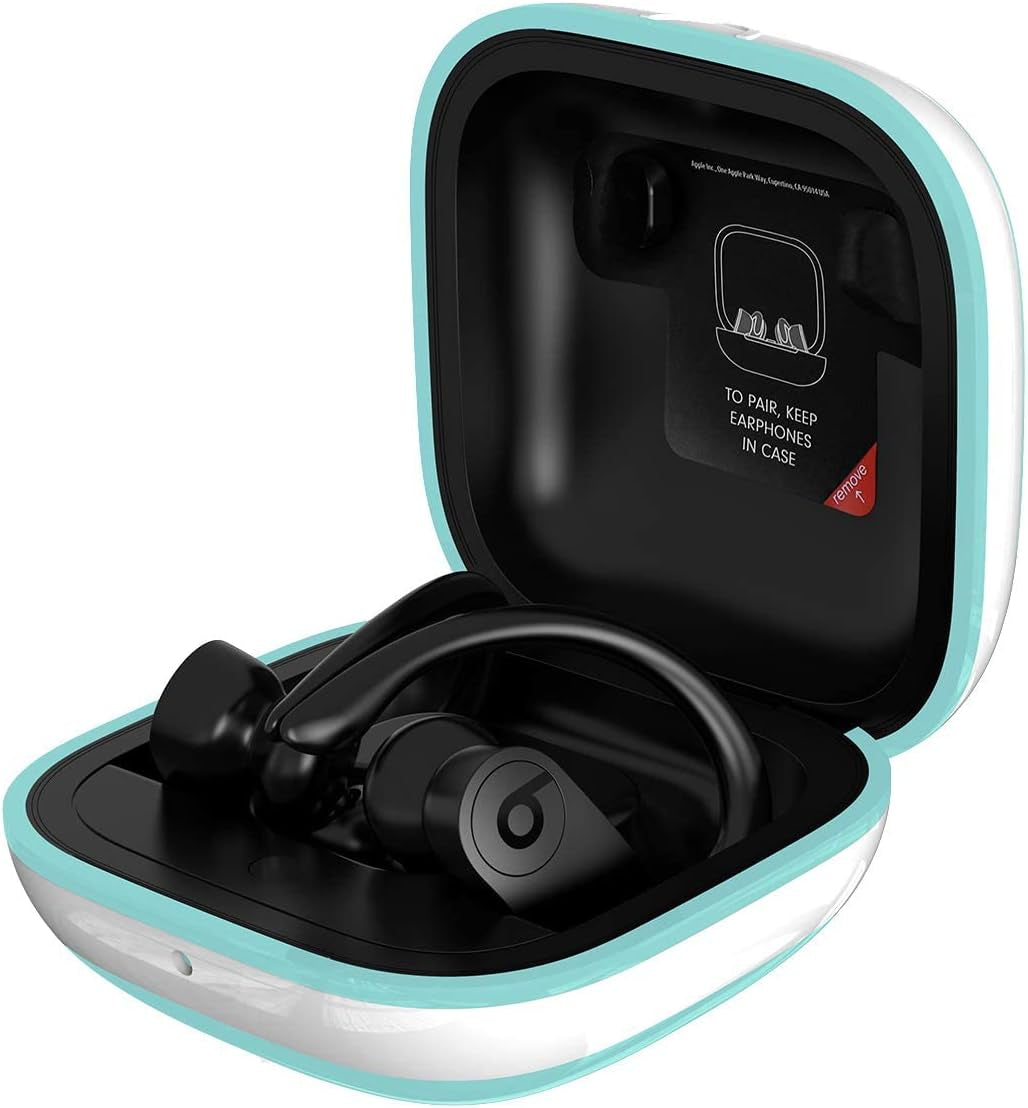 Compatible with Powerbeats Pro Case Cover, Anti-Lost and Shock-Proof Easy-To-Carry Durable Silicone Protective Case Skin for 2019 Latest Beats Powerbeats Pro (Burgundy) meiyasy White Edge-Mint Green White Edge