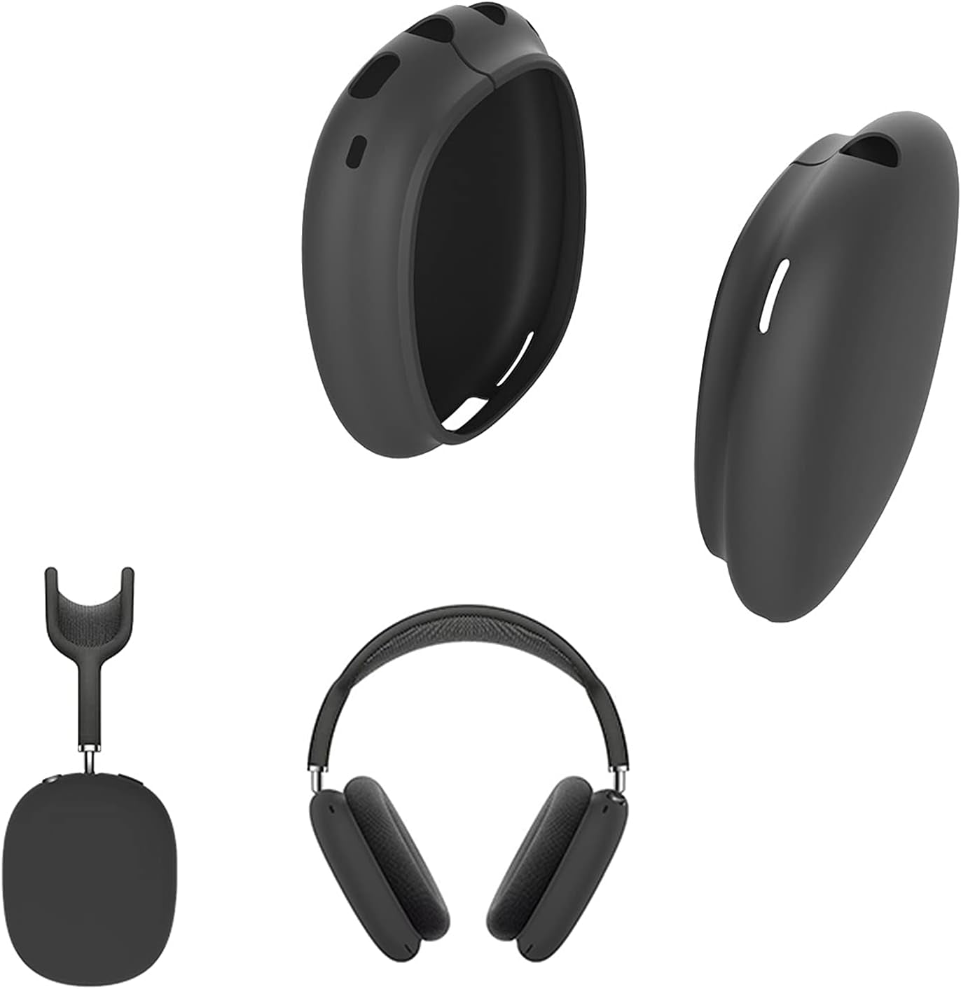 Antetek Soft Case for Airpods Max Headphone,Silicone Skin Cover Lightweight Shock-Proof Shatter-Resistant Protective Frame Full Cover Headset Protective Accessories Cases (Green) Antetek Black