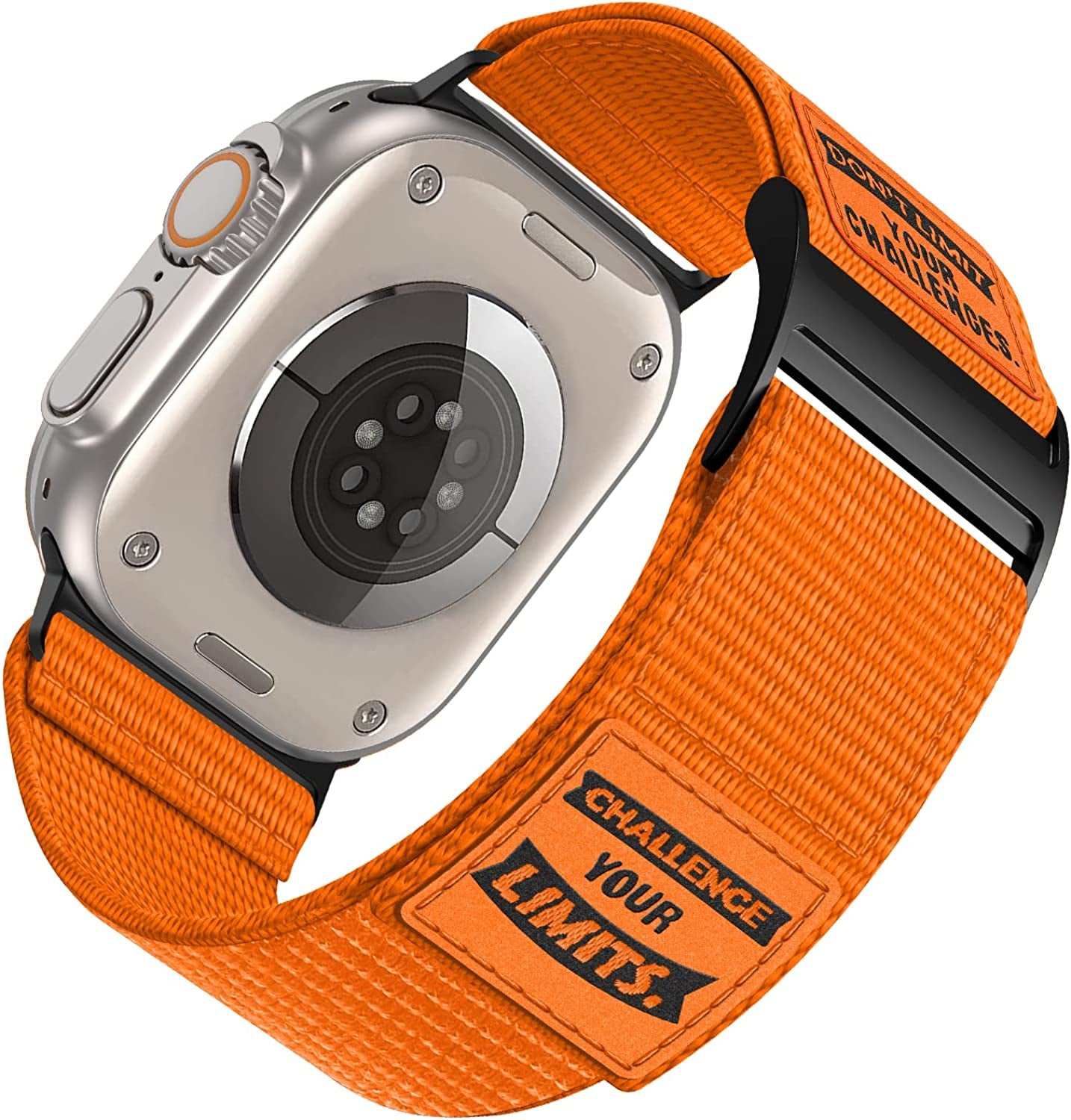 Wewatri Nylon Bands Compatible with Apple Watch Ultra Band 49Mm 45Mm 44Mm 42Mm Men, Rugged Nylon Sport Strap, Adjustable Replacement Loop for Apple Watch Band Iwatch Ultra Series 8/7/SE/6/5/4/3/2/1 Wewatri Orange 42mm/44mm/45mm/49mm-M