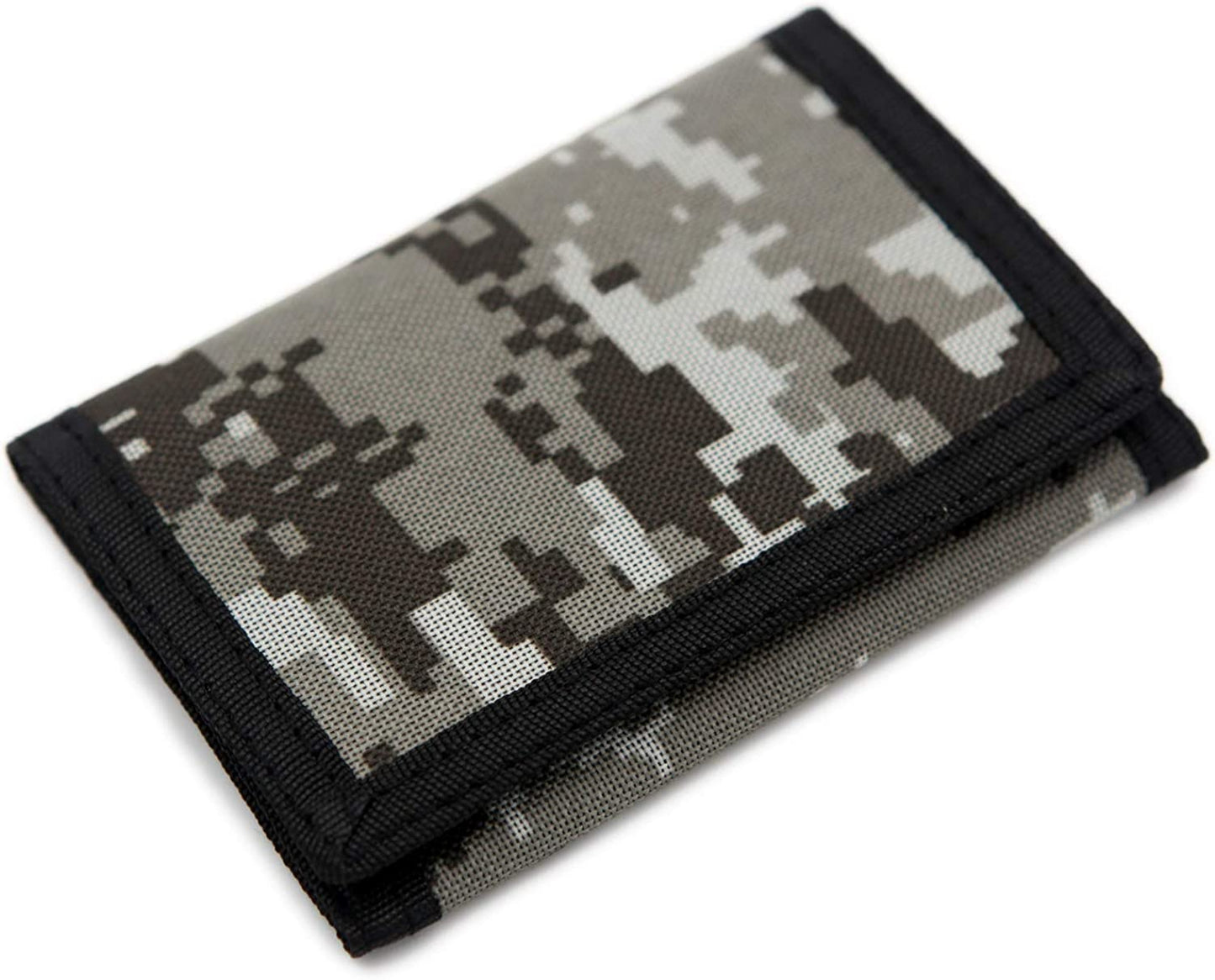 AI-DEE RFID Trifold Canvas Outdoor Sports Wallet for Kids - Front Pocket Wallet with Magic Sticker AI-DEE Digital Beige