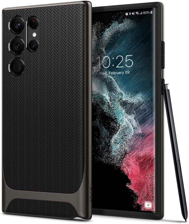 Spigen Neo Hybrid Designed for Galaxy S22 Ultra Case (2022) - Burgundy Spigen Gunmetal