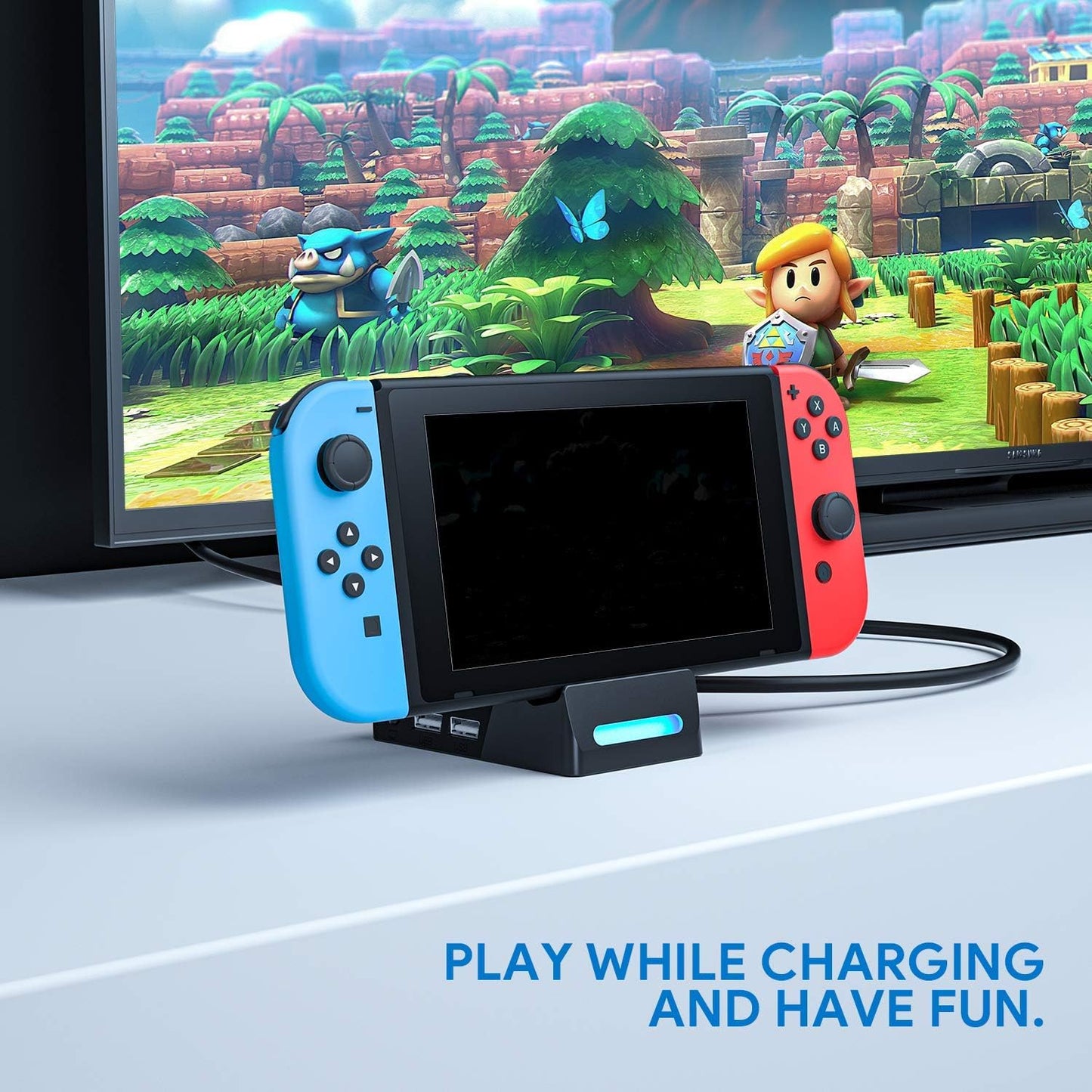 WATSABRO Switch Dock, Switch Charging Docking Station for Nintendo, Switch Docking Station Charger with Dust Plugs, Nintendo Switch Docking Station Supporting 4K1080P HDMI Video Port and USB3.0 Port WATSABRO