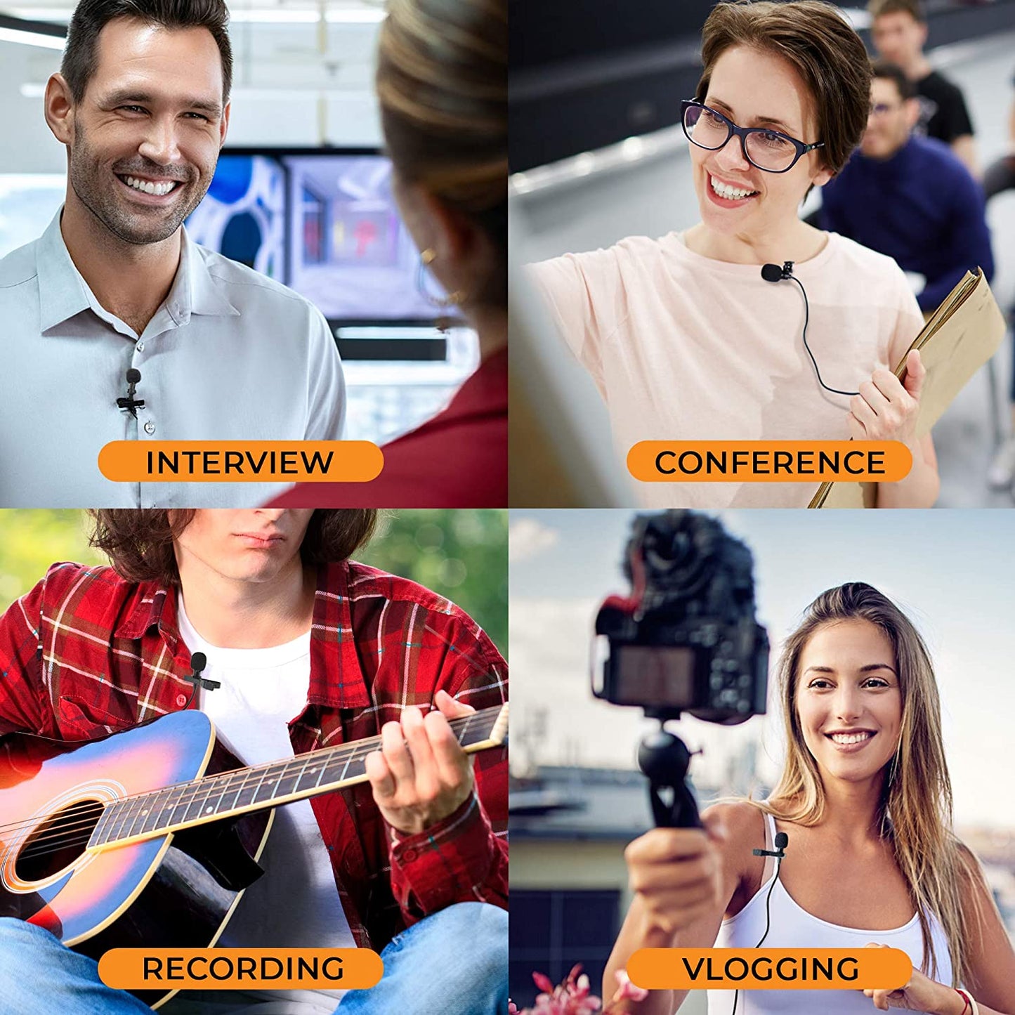 Professional Wired Lavalier Lapel Clip on Microphone for Iphone and Android Smartphone or Camera Omnidirectional Tiny Shirt Mic for Recording with Clip-On Perfect for Vloggers and Bloggers Miracle Sound