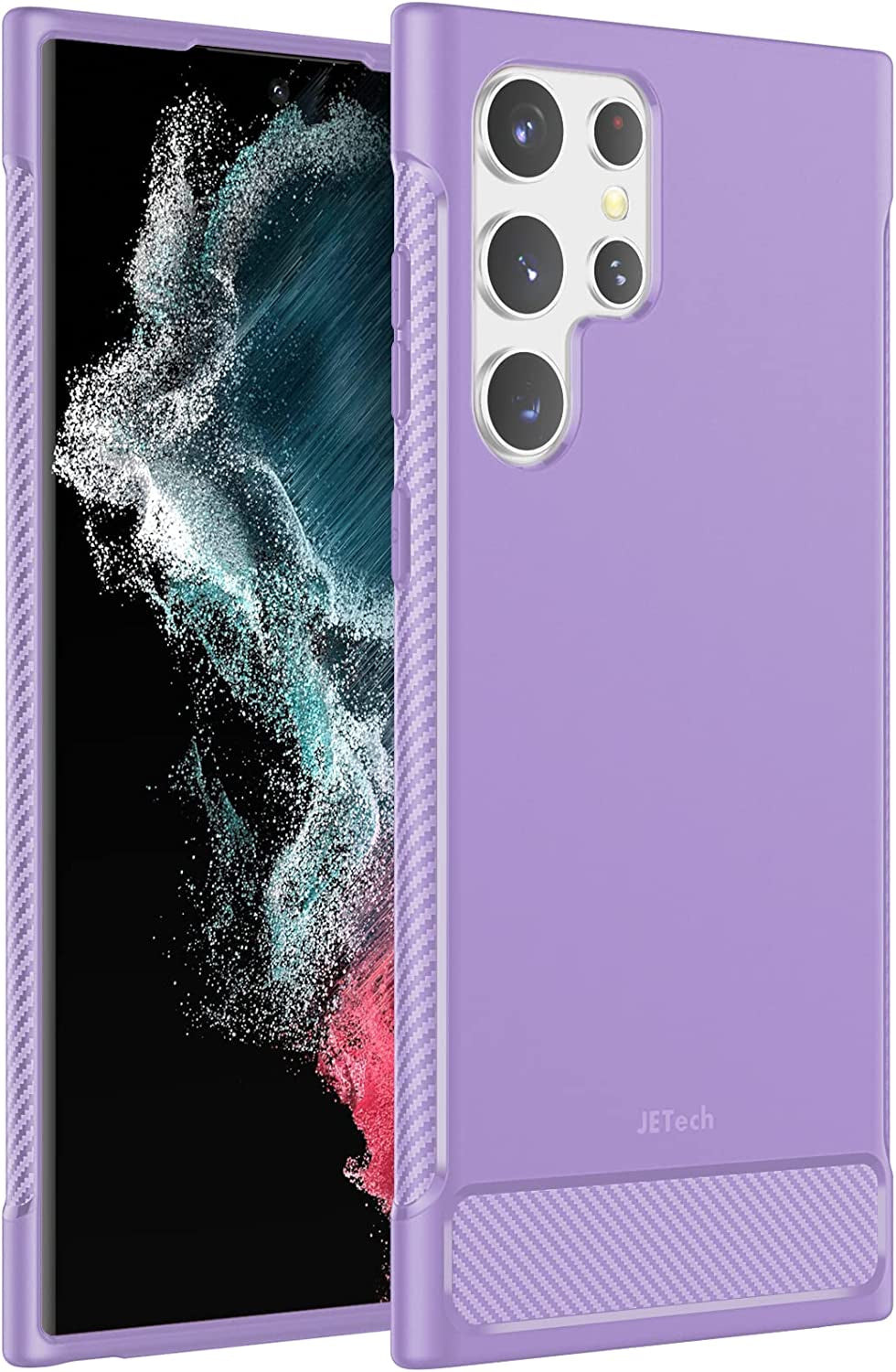 Jetech Slim Fit Case for Samsung Galaxy S22 Ultra 5G 6.8-Inch, Thin Phone Cover with Shock-Absorption and Carbon Fiber Design (Black) JETech Light Purple