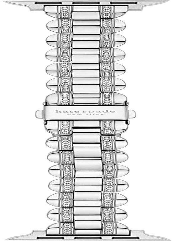 Kate Spade New York Interchangeable Stainless Steel Band Compatible with Your 38/40Mm Apple Watch- Straps for Apple Watch Series 8/7/6/5/4/3/2/1/SE kate spade new york Silver Glitz