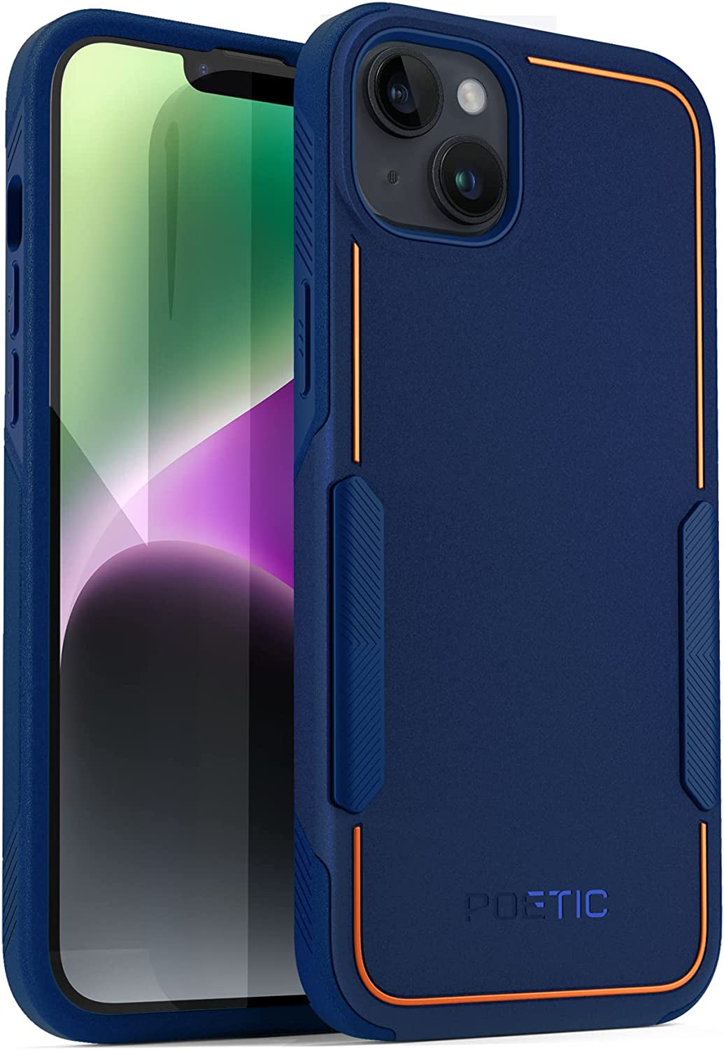 Poetic Neon Series Iphone 14 plus Case, Dual Layer Heavy Duty Tough Rugged Light Weight Slim Shockproof Protective Drop Protection Phone Case 2022 New Cover for Iphone 14 plus (6.7 Inch), Mint Poetic Navy Blue