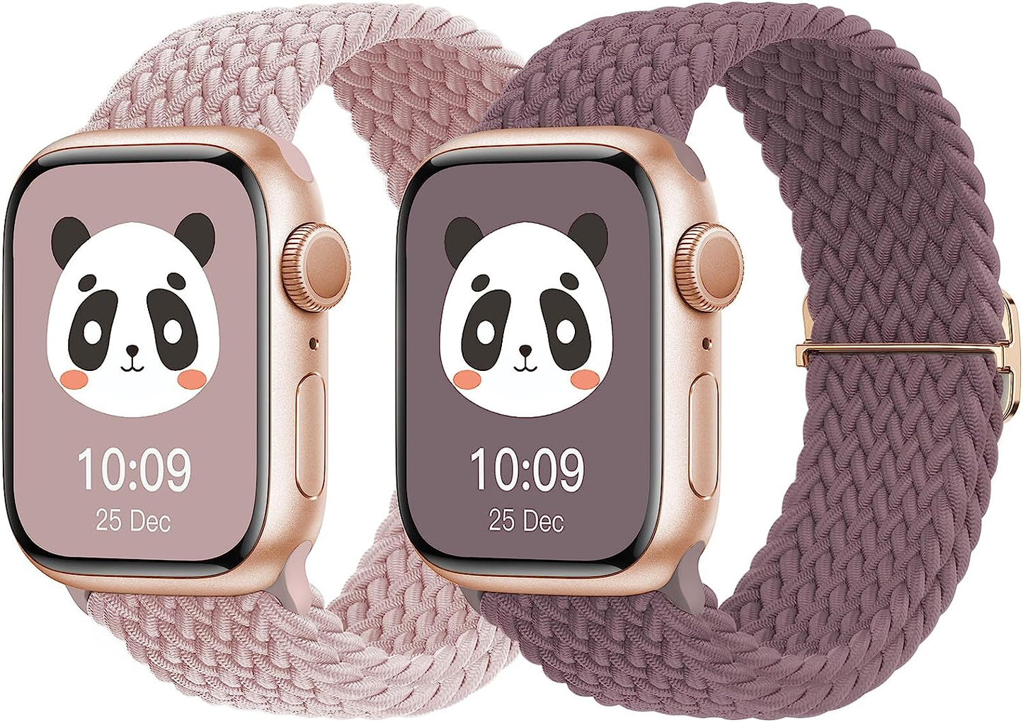 π ππππ€ Stretchy Braided Compatible with Apple Watch Band 44Mm 45Mm 38Mm 40Mm 41Mm 42Mm 49Mm for Women Men, Adjustable and Comfortable Sport Wristbands for Iwatch Series 8 7 6 5 4 3 2 1 SE Ultra KingofKings Pink/Smoke Violet 38mm/40mm/41mm