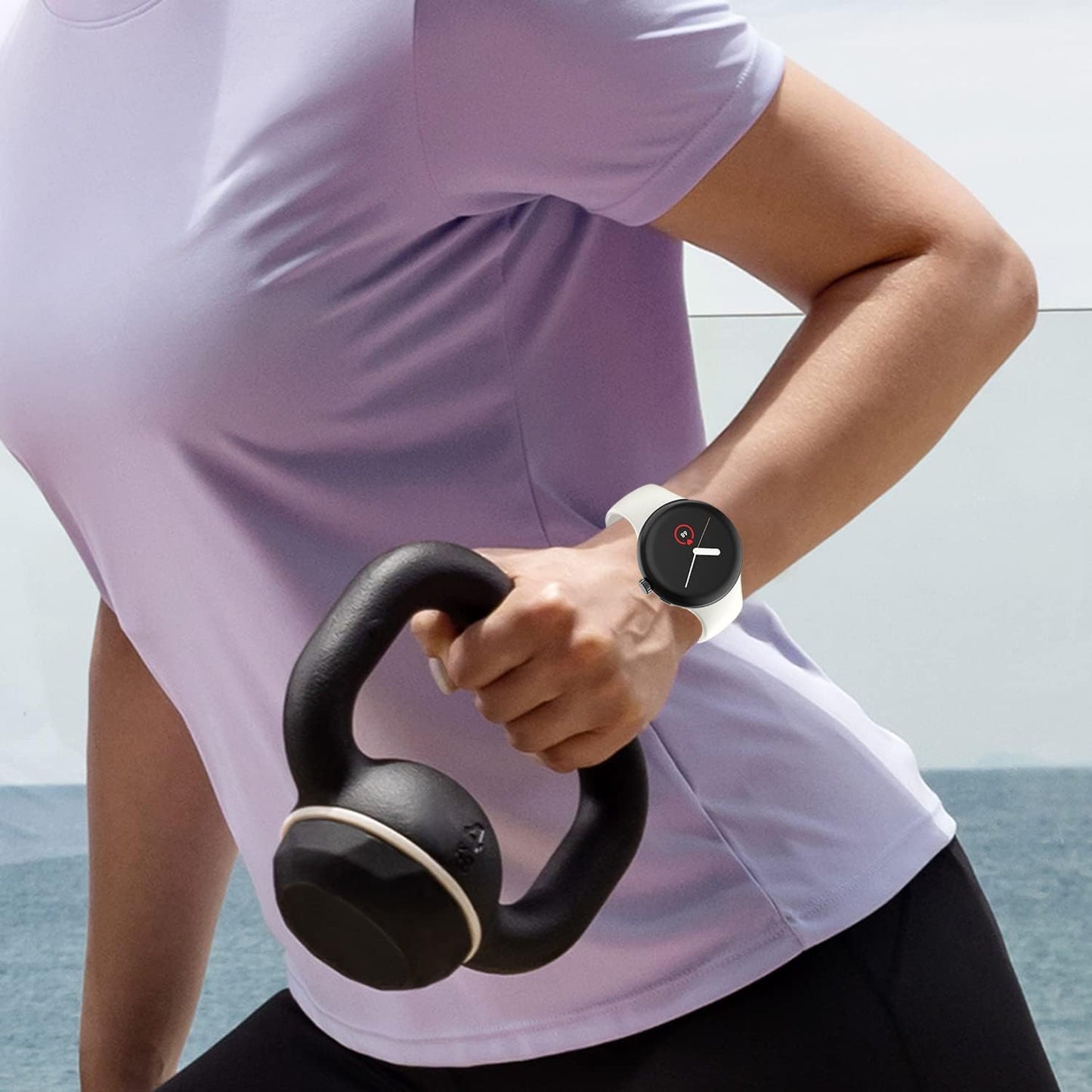 OVERSTEP Compatible for Google Pixel Watch Bands, Soft Silicone Sport Strap Metal Buckle for Google Watch Band, Replacement Google Pixel Watch 2022 Band for Women Men (S, White) OVERSTEP