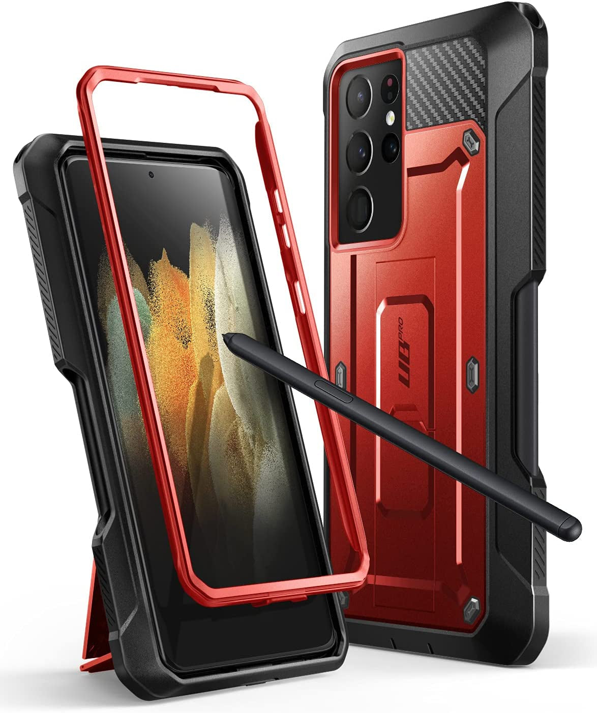 SUPCASE Unicorn Beetle Pro Series Case for Samsung Galaxy S21 Ultra 5G (2021 Release), Full-Body Dual Layer Rugged Kickstand Case with S Pen Slot (Guldan) SUPCASE Ruddy