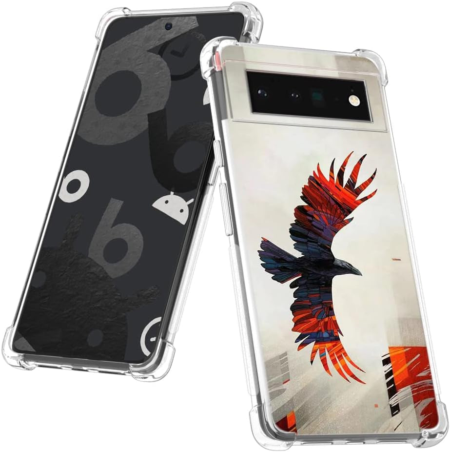 YCJACE Google Pixel 6 Pro Case,Google Pixel 6 Pro Case Clear with Bear Design Soft TPU Ultra-Thin Shockproof Anti-Scratch Bumper Protective Cover Case for Google Pixel 6 Pro-Sweets Bear YCJACE Haliaeetus Leucocephalus
