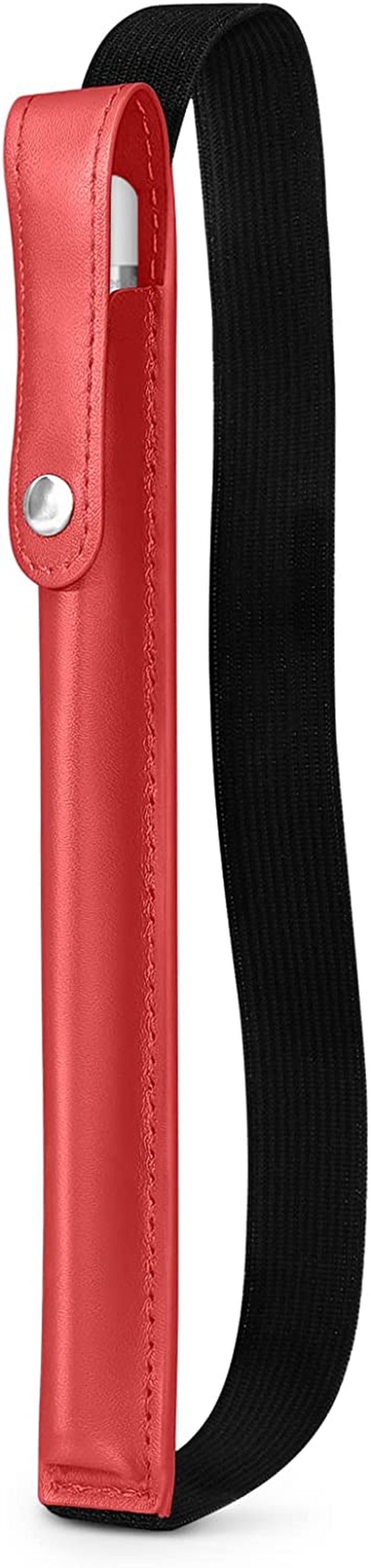 DTTO Pencil Case for Apple Pencil 1St/2Nd Generation, PU Leather Pencil Sleeve Pouch with Detachable Elastic Band for Ipad 9.7"/ 10.2"/ 10.5"/ 10.9"/ 11"/ 12.9" Case, Black DTTO Red