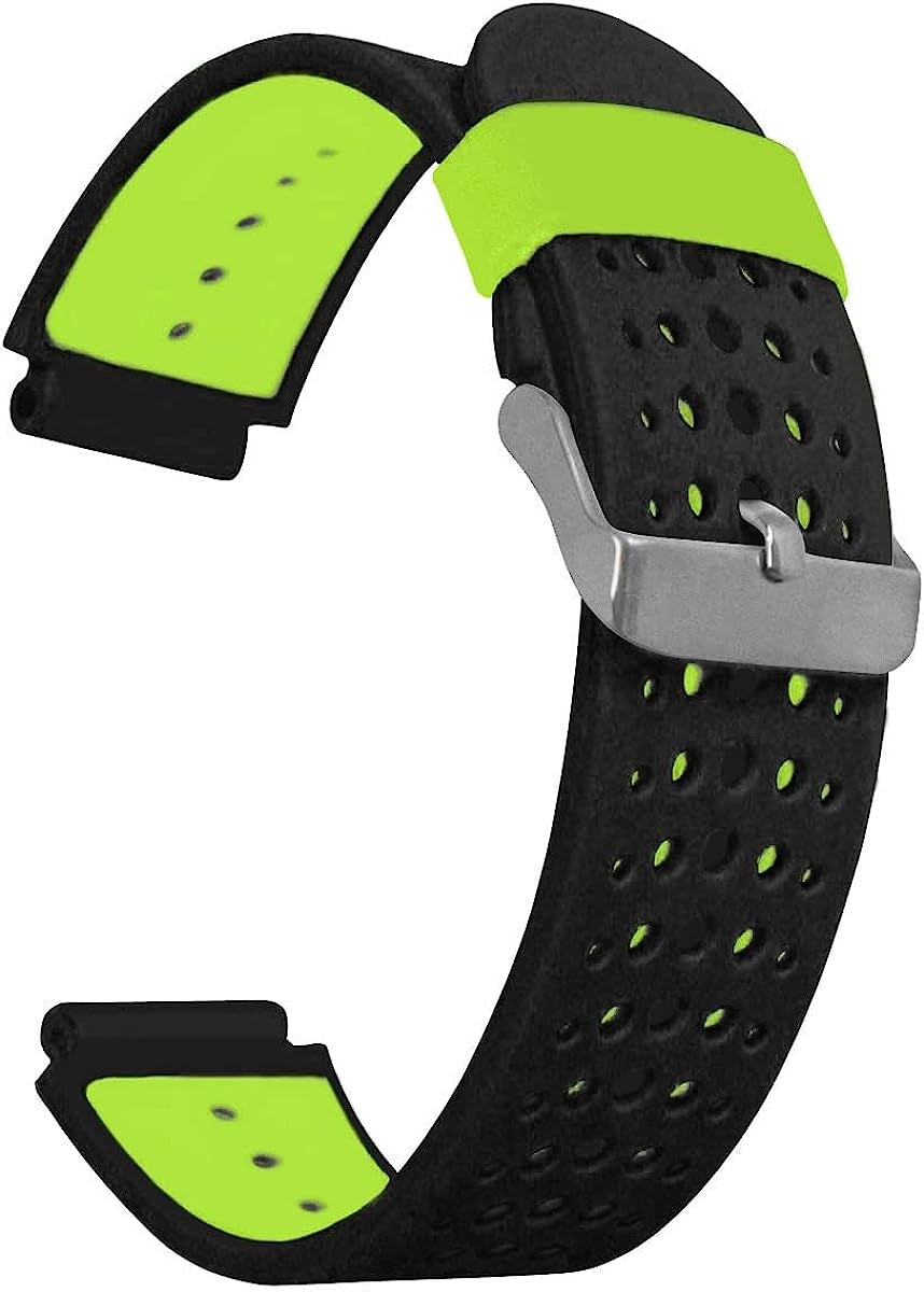 HOUCY Sport Watch Band for Garmin Forerunner 735XT 735/220/230/235/620/630 Watch Soft Silicone Strap Replacement Watch Band HOUCY Black green