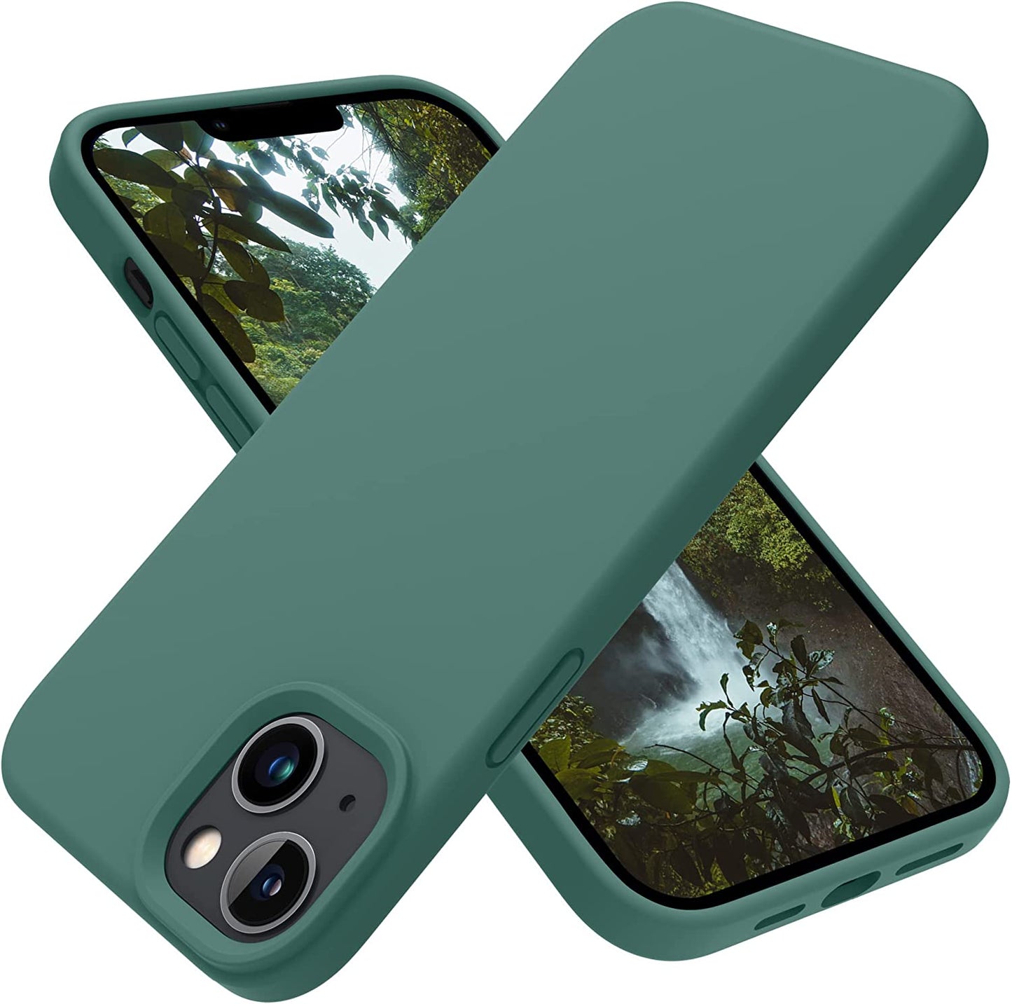OTOFLY Designed for Iphone 14 plus Case, Silicone Shockproof Slim Thin Phone Case for Iphone 14 plus 6.7 Inch (Black) OTOFLY Direct Pine Green