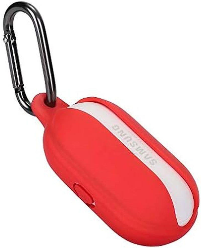 Fironst Silicone Case for Galaxy Buds (Plus), with Carabiner Protective Cover Soft and Shock Resistant Compatible with Fast Wireless Charging for Samsung Galaxy Earbuds & Buds+ 2020 (Glittery Pink) Fironst Red