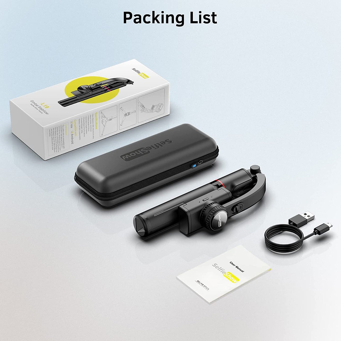 Smartphone Gimbal Stabilizer with Remote, Aluminum Extendable Selfie Stick Tripod, 360° Automatic Rotation, Auto Balance for Live Video Recording, Vlogging, Youtube Compatible with Iphone and Android LDP