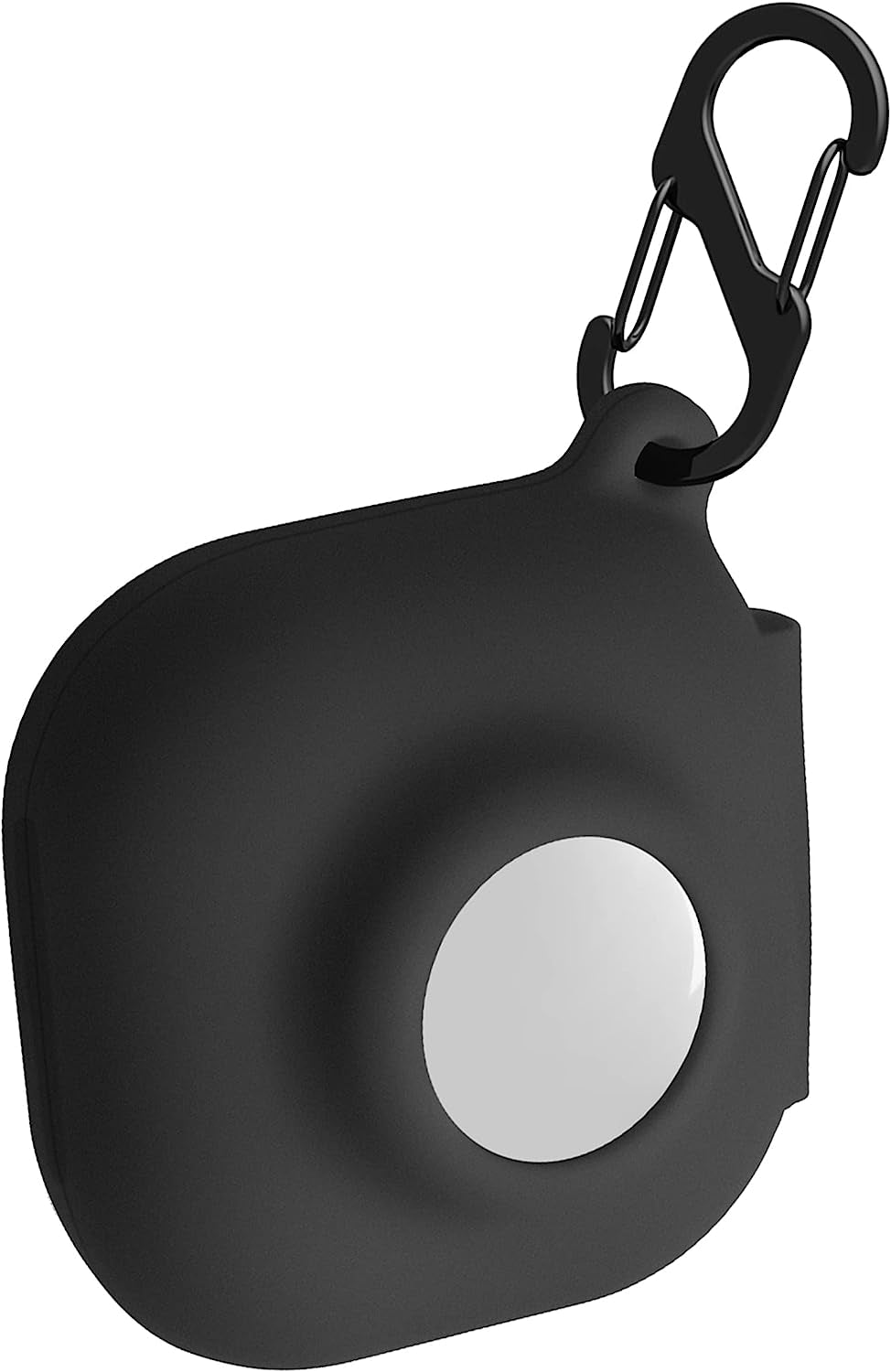 Geiomoo 2 in 1 Silicone Case Compatible with Beats Fit Pro and Air Tag, Protective Cover with Carabiner (Navy Blue) Geiomoo Black-1