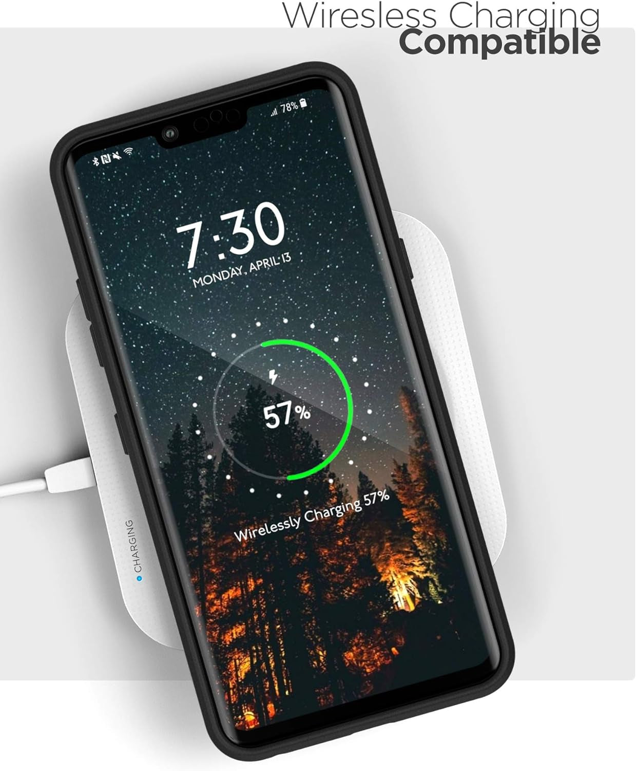 Encased Thin Armor for LG G8 Thinq Case (Slim Fit) Flexible Grip Cover - Black Encased for LG G8 ThinQ