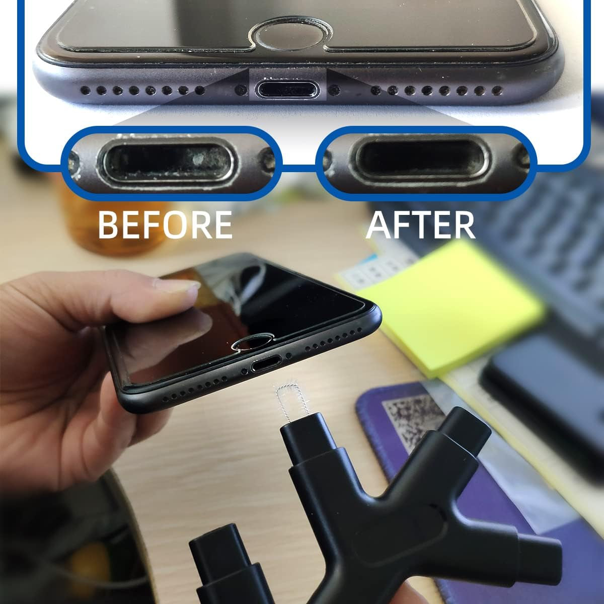 BAIRUTONG Iphone Cleaning Kit,Iphone Charging Port Cleaning Tool,Restore Tool for Ipad Pro Watch Cell Phone Charging Port BAIRUTONG