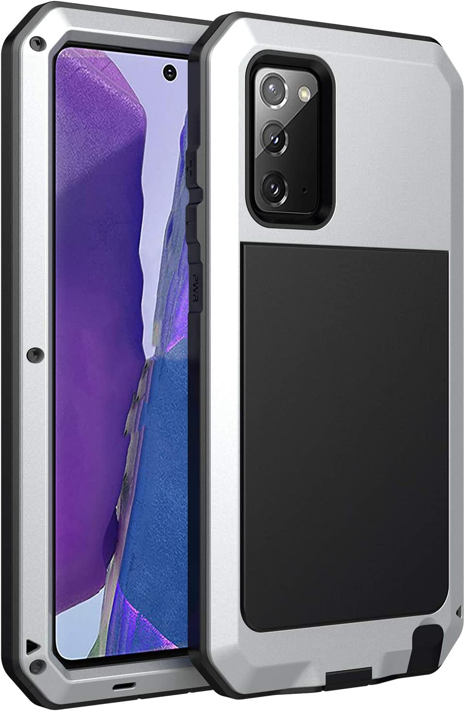 Galaxy Note 20 Case,Built-In Gorilla Glass Luxury Aluminum Alloy Protective Metal Extreme Shockproof Military Bumper Heavy Duty Cover Shell Case for Samsung Galaxy Note 20 6.7" (Red) Love Mei Nillkin Shellbox Silver